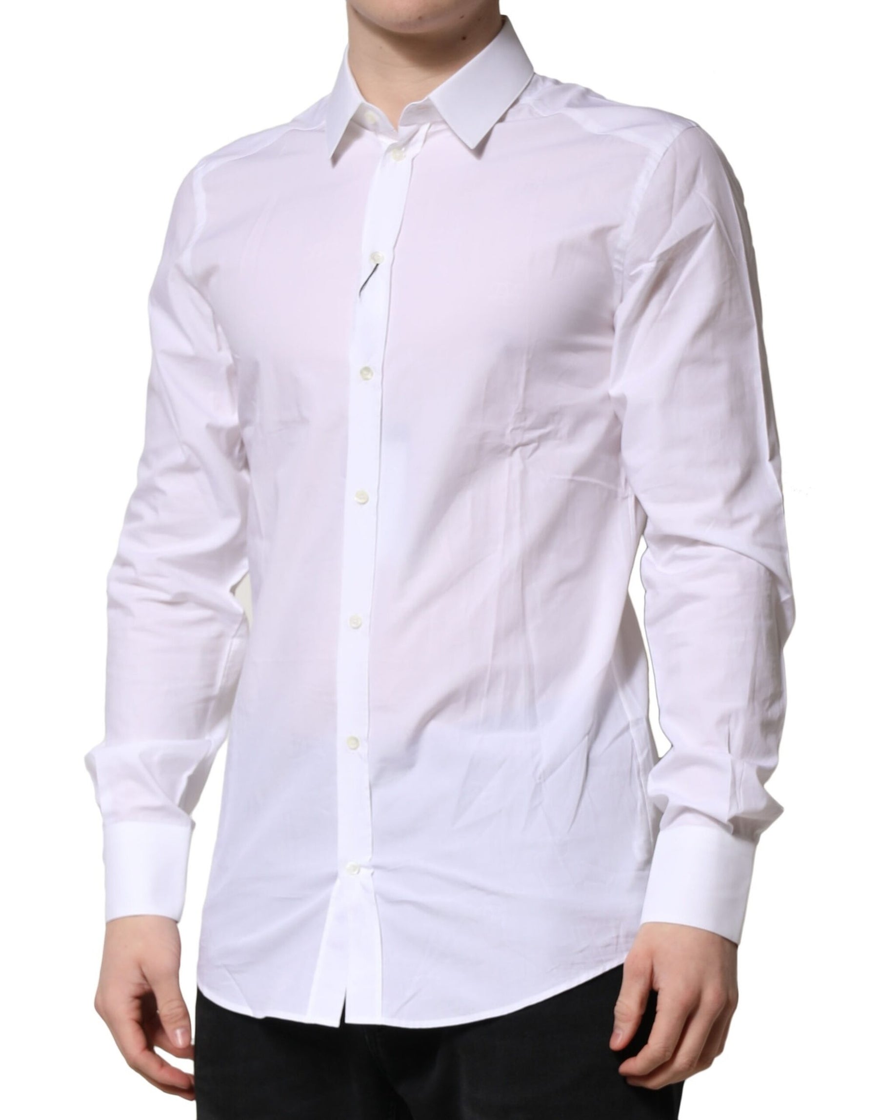 Dolce & Gabbana White GOLD Long Sleeves Dress Formal Shirt | Regal Royce