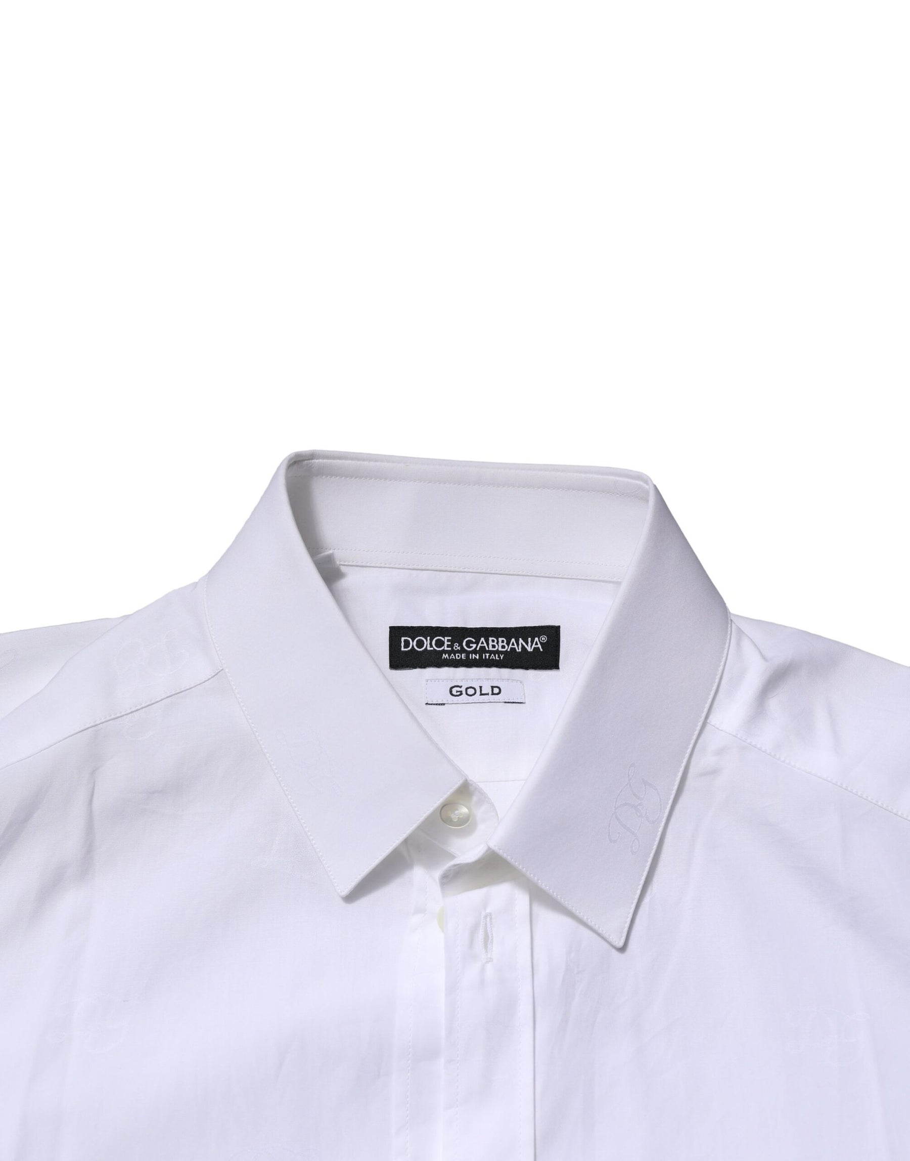 Dolce & Gabbana White GOLD Long Sleeves Dress Formal Shirt | Regal Royce