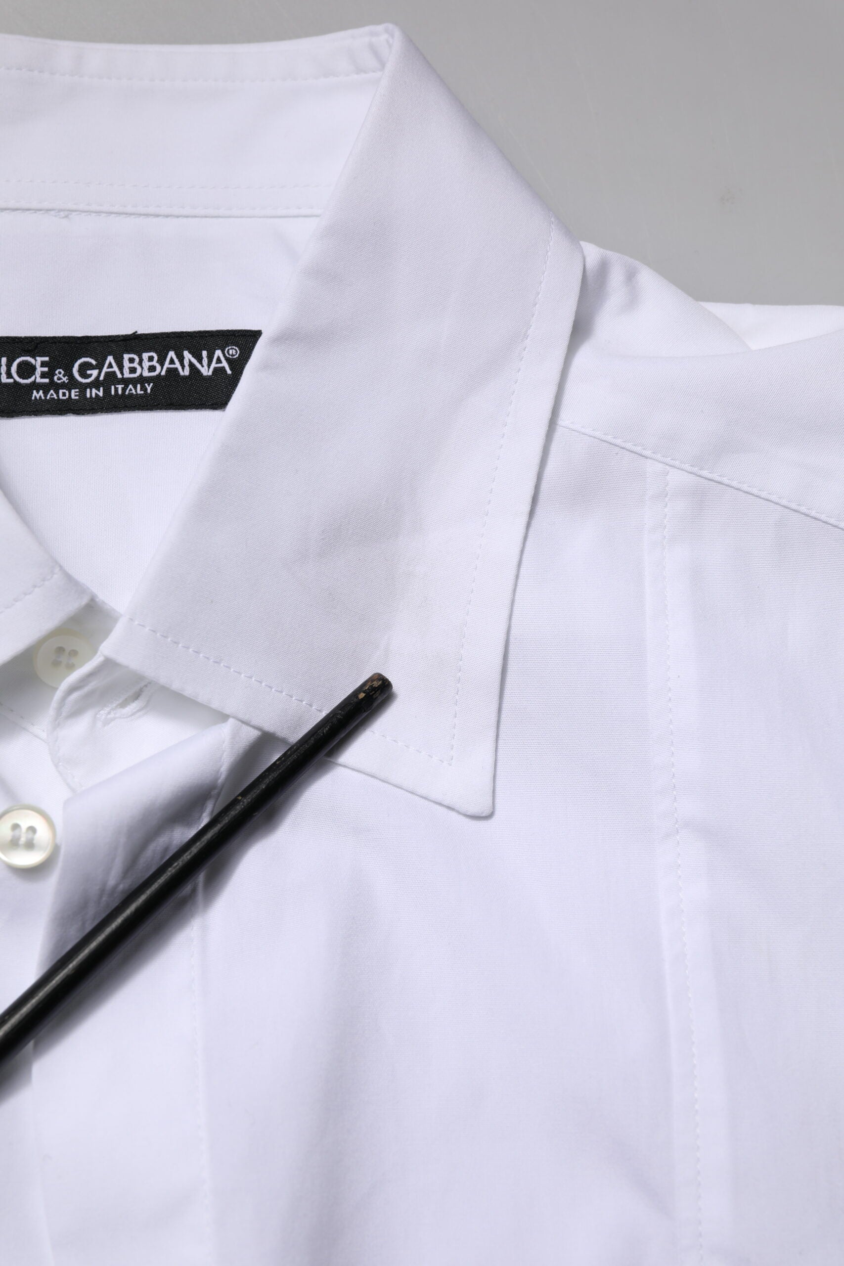 Dolce & Gabbana White Cotton Short Sleeves Dress Formal Shirt | Regal Royce