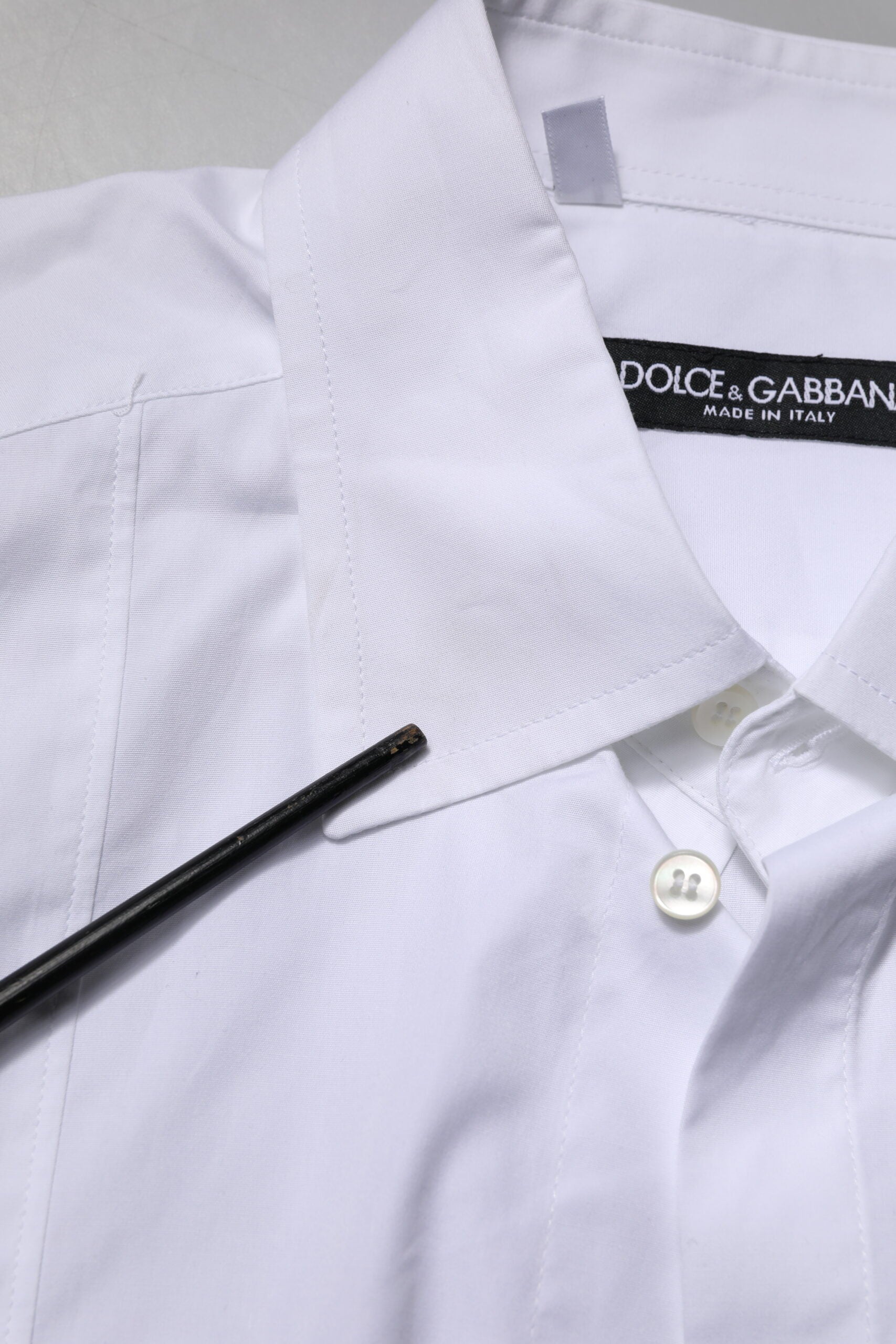 Dolce & Gabbana White Cotton Short Sleeves Dress Formal Shirt | Regal Royce