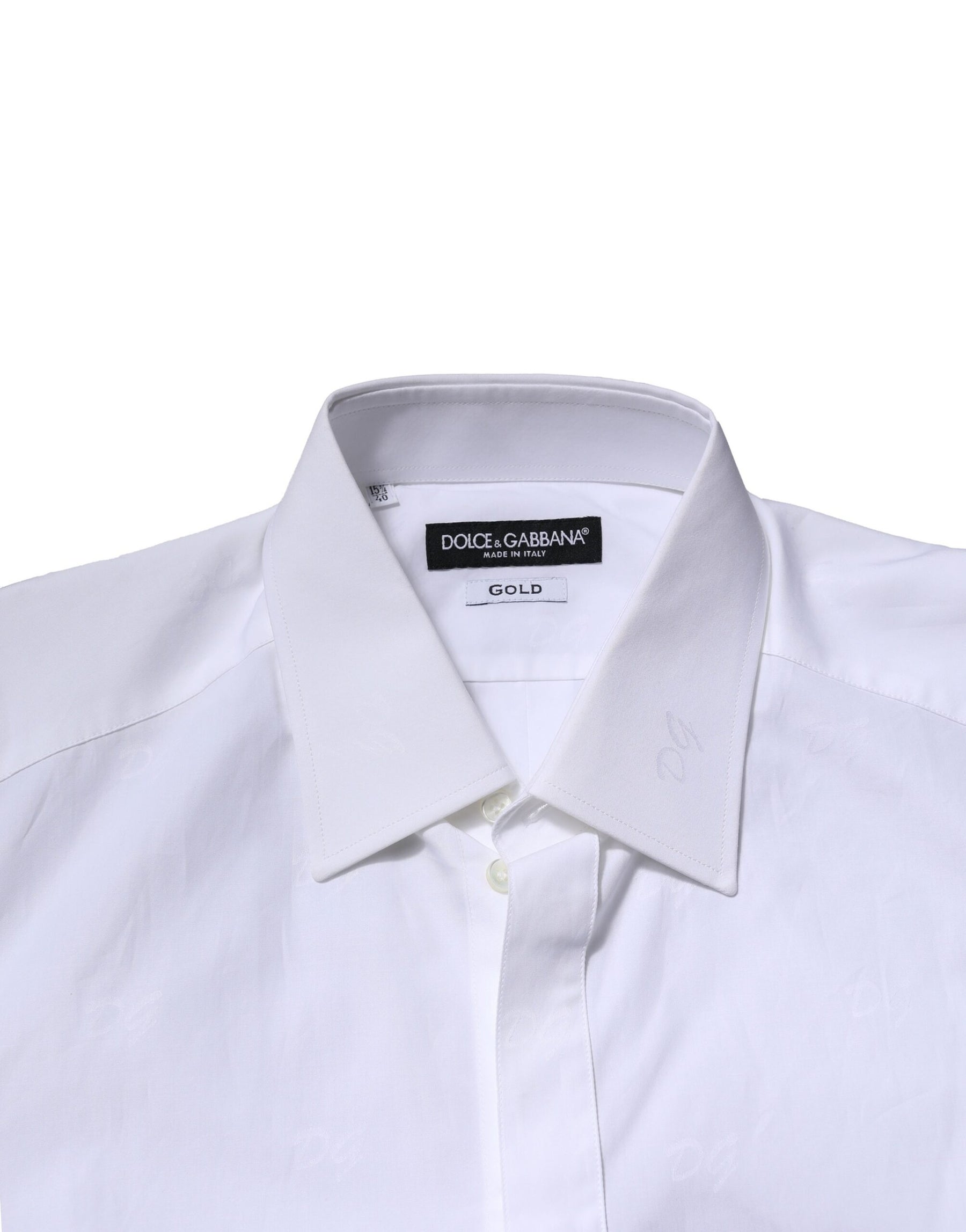 Dolce & Gabbana White GOLD Long Sleeves Dress Formal Shirt | Regal Royce