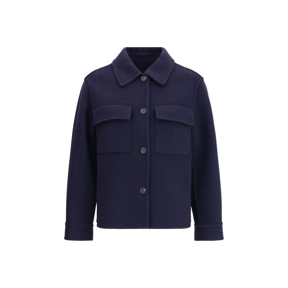 Brunello Cucinelli Blue Fleece Wool Coat | Regal Royce