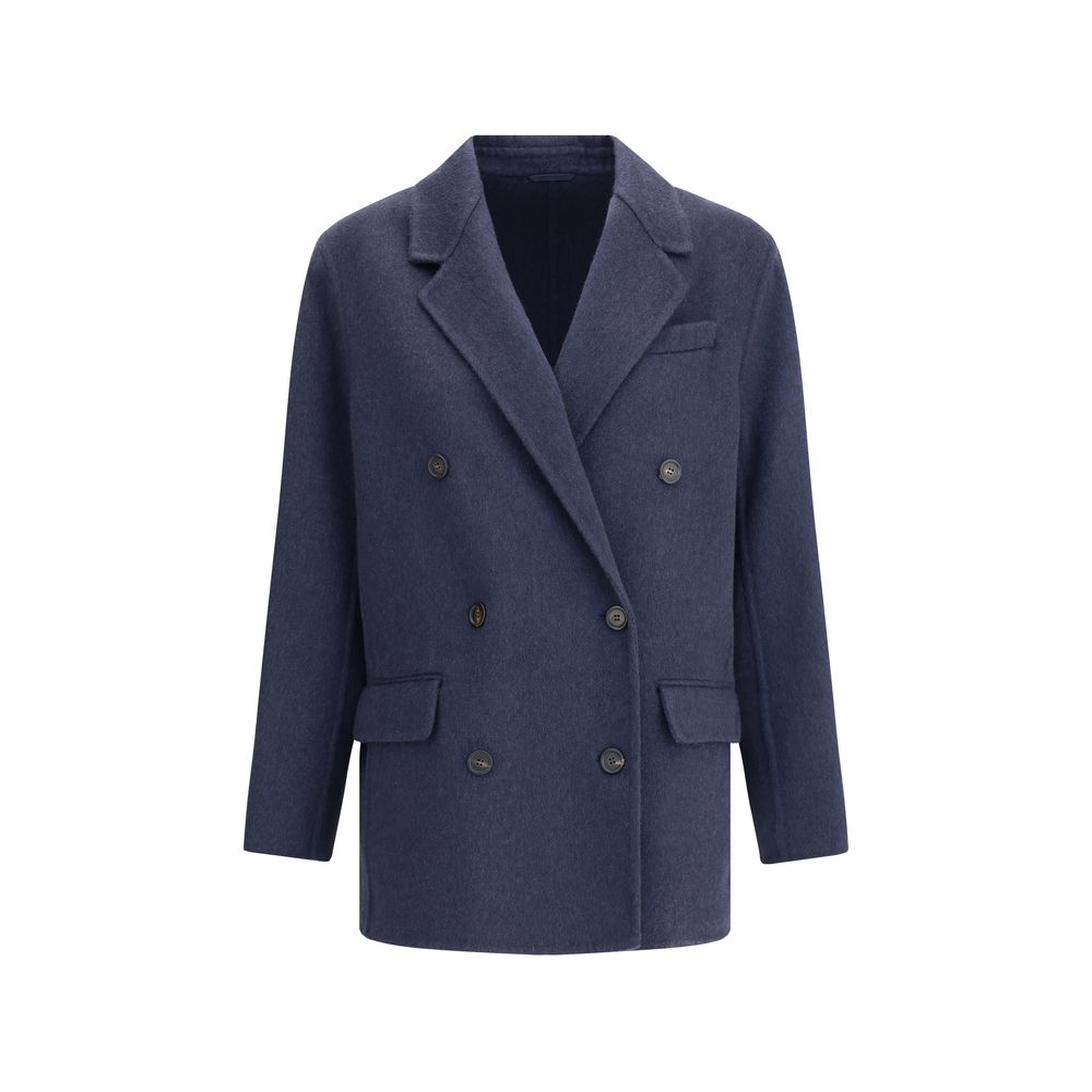 Brunello Cucinelli Blue Cashmere Coat | Regal Royce
