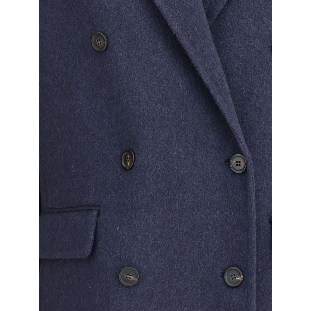 Brunello Cucinelli Blue Cashmere Coat | Regal Royce