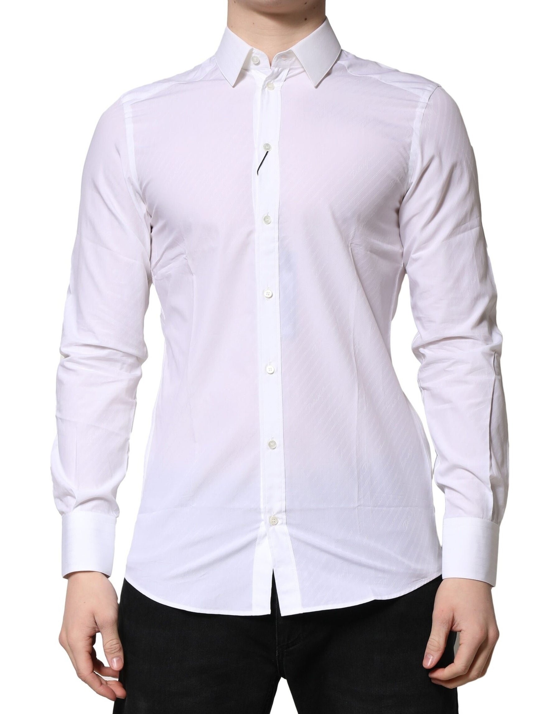 Dolce & Gabbana White MARTINI Long Sleeves Dress Formal Shirt | Regal Royce
