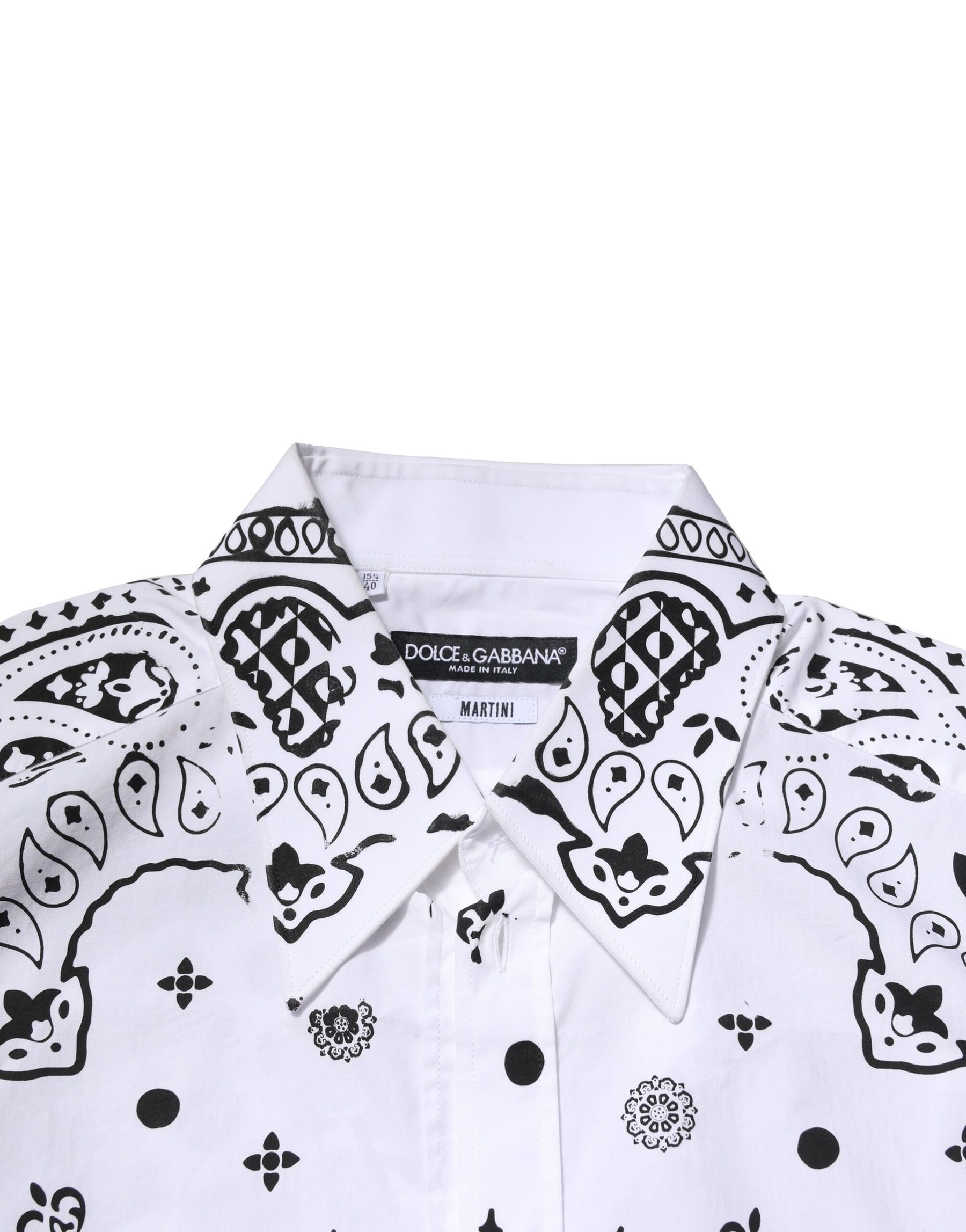 Dolce & Gabbana White MARTINI Bandana Print Formal Shirt | Regal Royce
