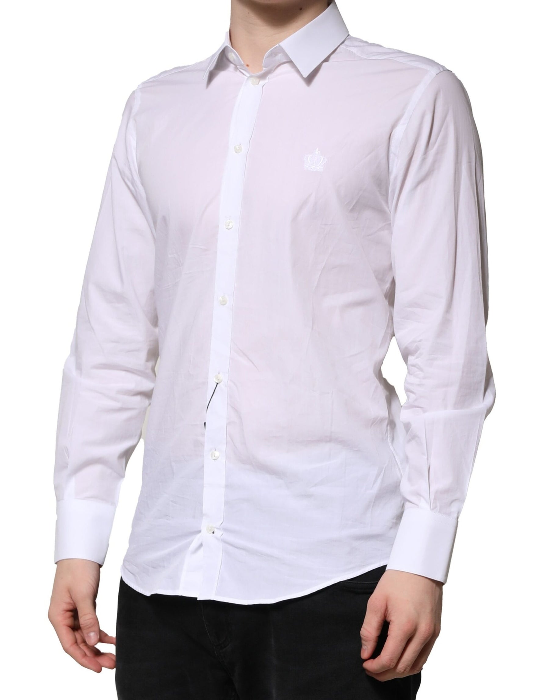Dolce & Gabbana White MARTINI Long Sleeves Men Formal Shirt | Regal Royce