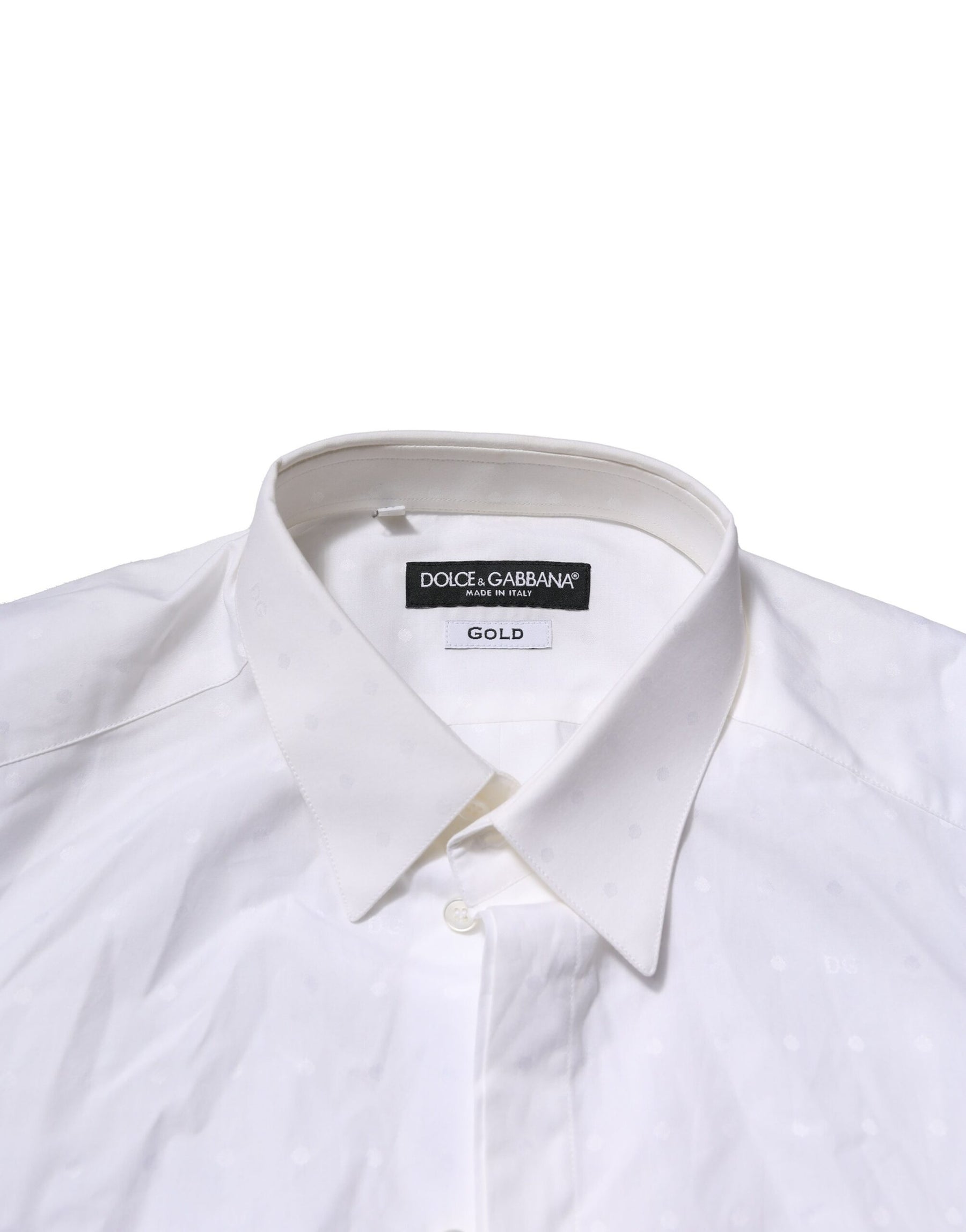 Dolce & Gabbana White GOLD Long Sleeves Dress Men Formal Shirt | Regal Royce