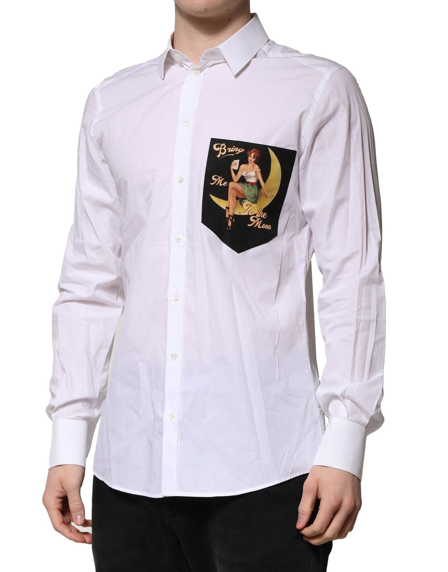 Dolce & Gabbana White MARTINI Long Sleeves Men Formal Shirt | Regal Royce