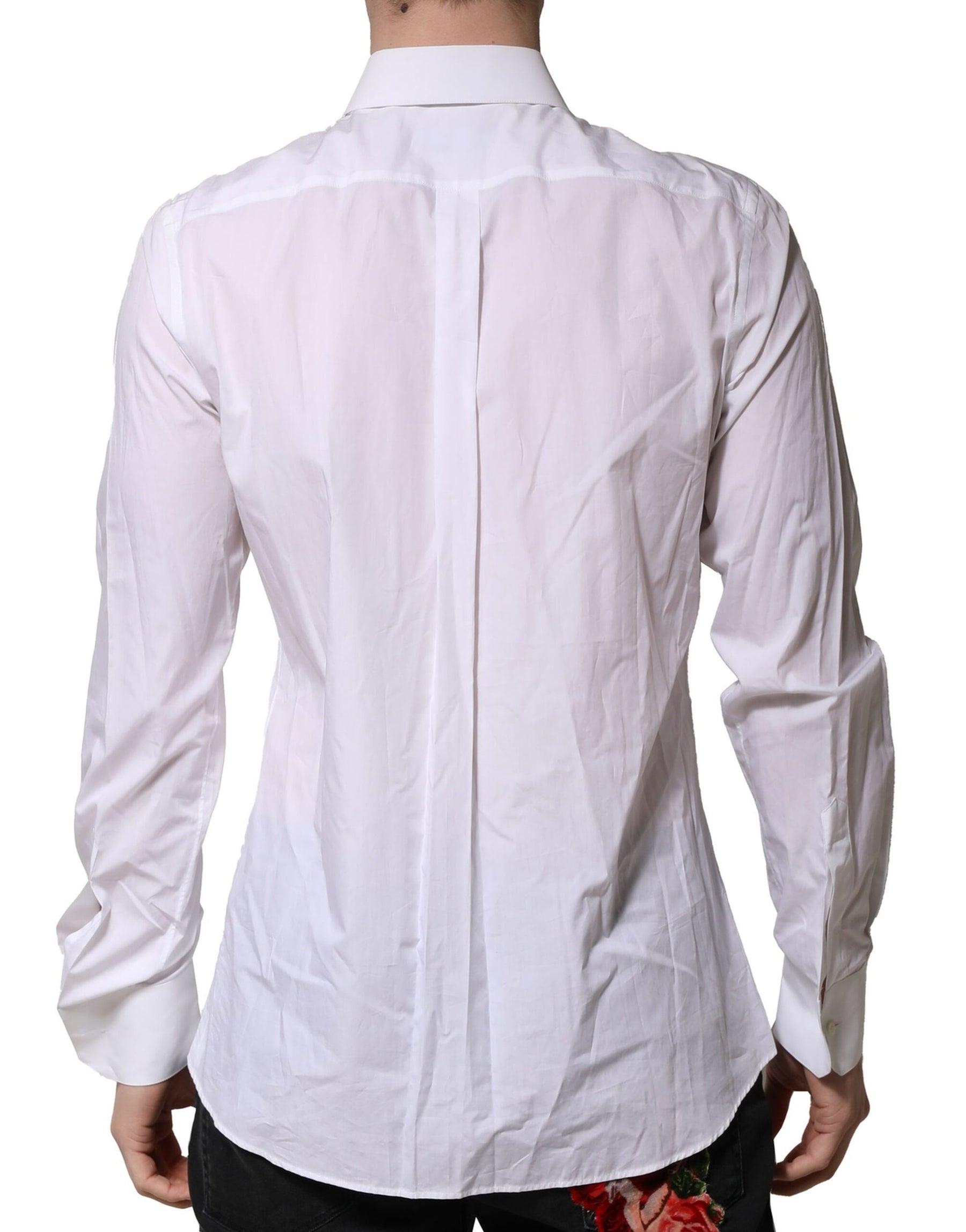 Dolce & Gabbana White MARTINI Long Sleeves Men Formal Shirt | Regal Royce