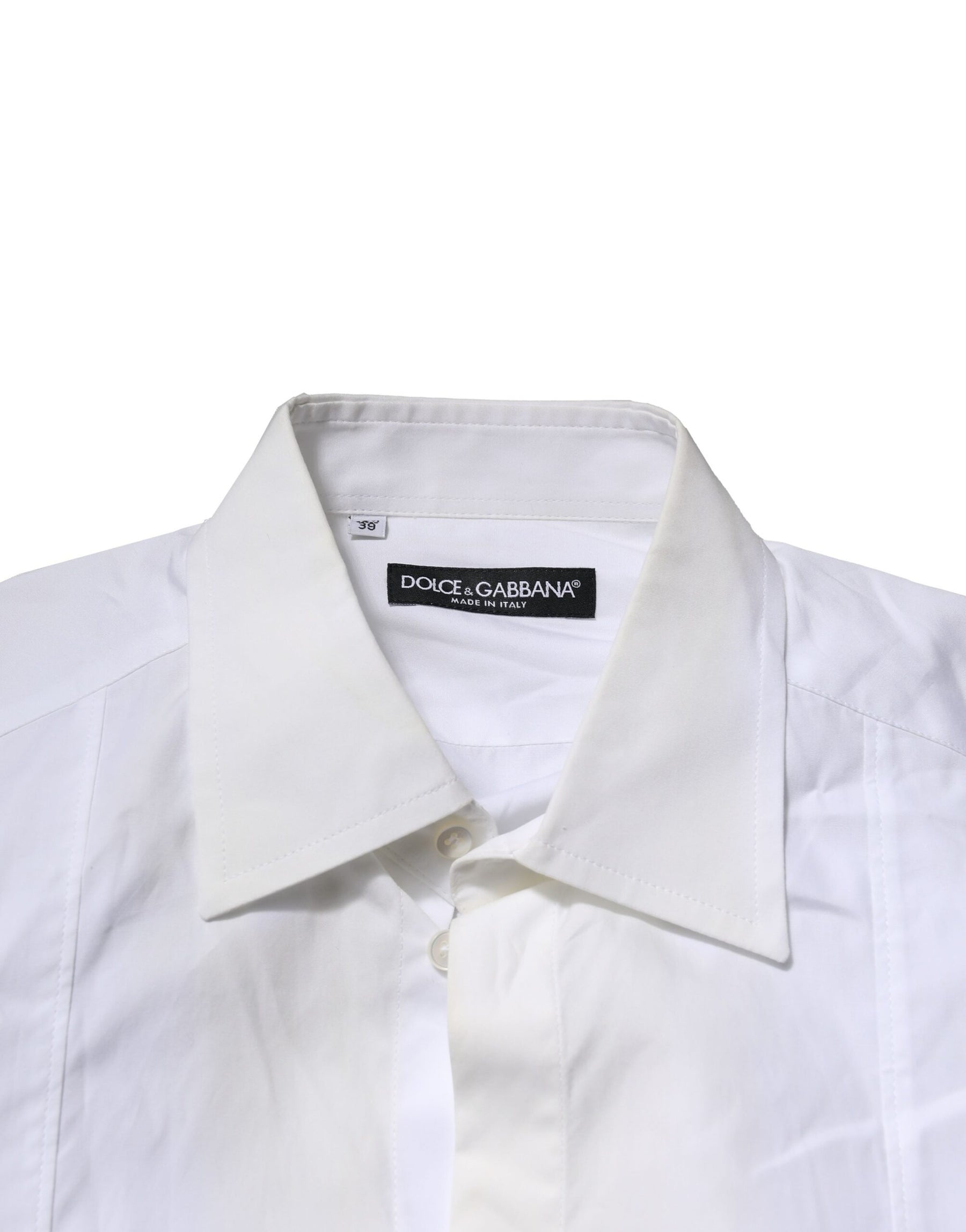 Dolce & Gabbana White Poplin Cotton Formal Men Dress Shirt | Regal Royce