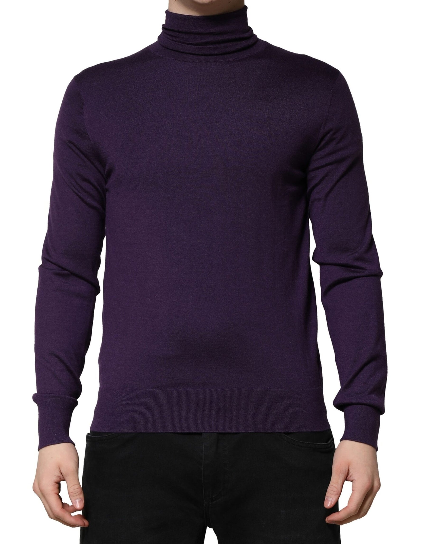 Dolce & Gabbana Purple Cashmere Turtleneck Pullover Sweater | Regal Royce