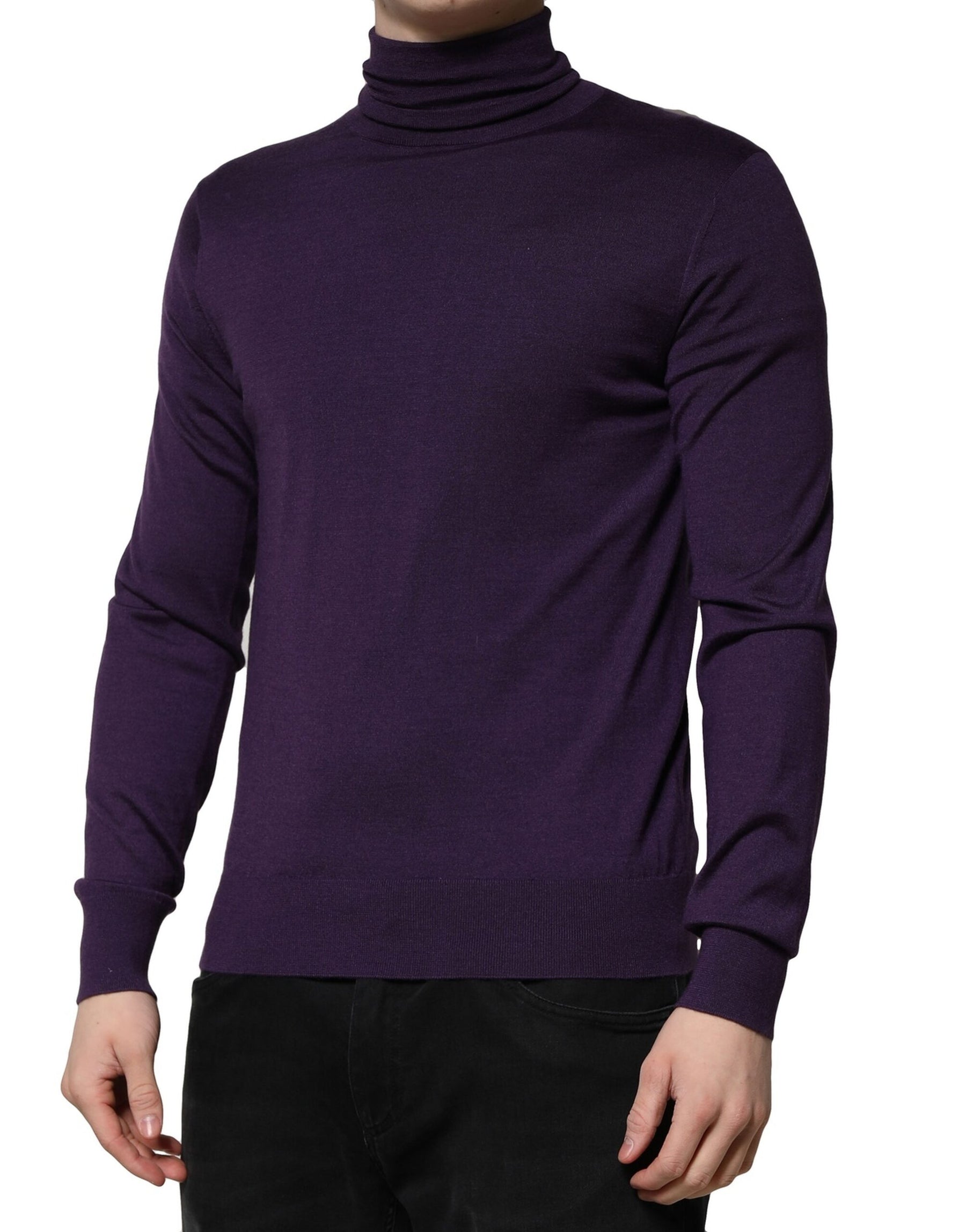 Dolce & Gabbana Purple Cashmere Turtleneck Pullover Sweater | Regal Royce