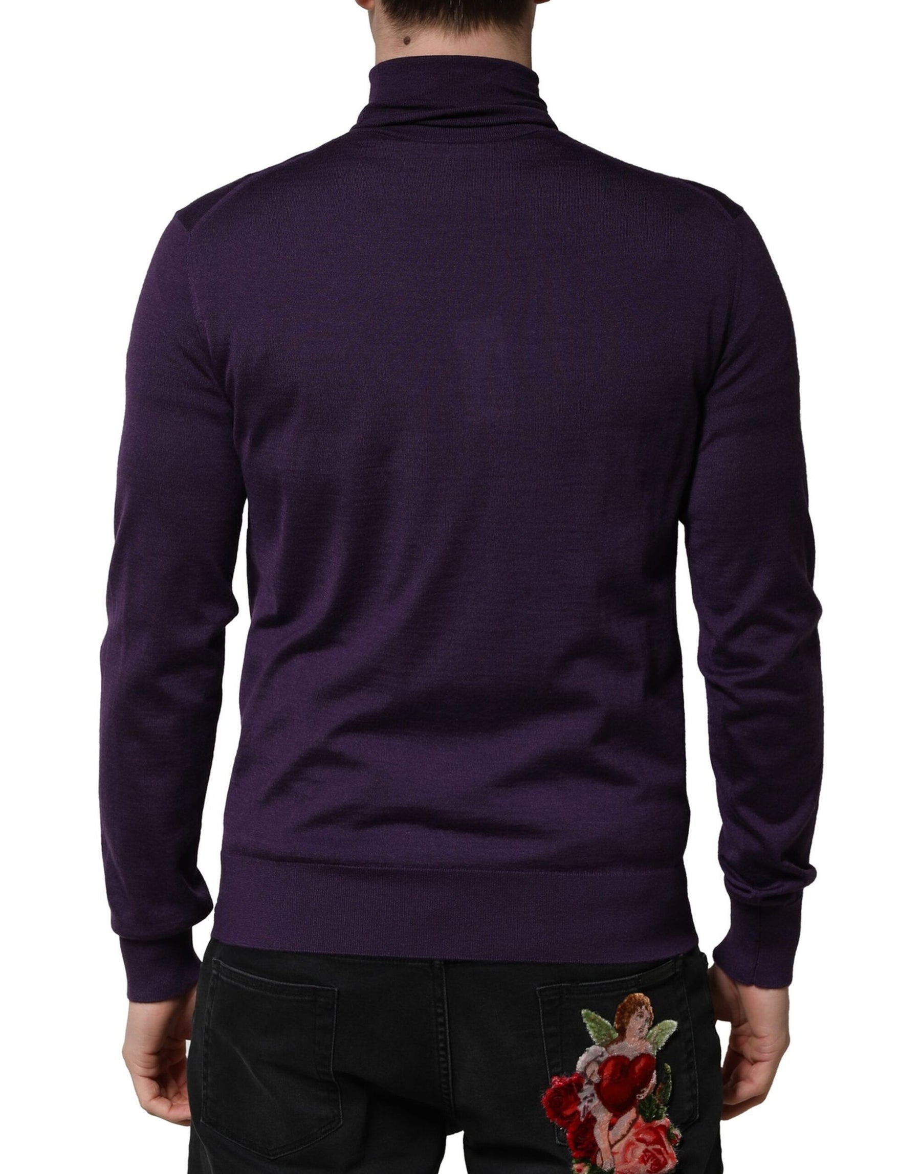 Dolce & Gabbana Purple Cashmere Turtleneck Pullover Sweater | Regal Royce