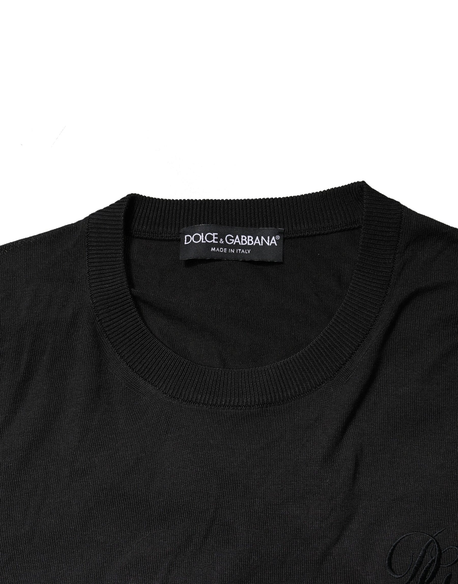 Dolce & Gabbana Black Cotton DG Logo Men Sweatshirt Sweater | Regal Royce