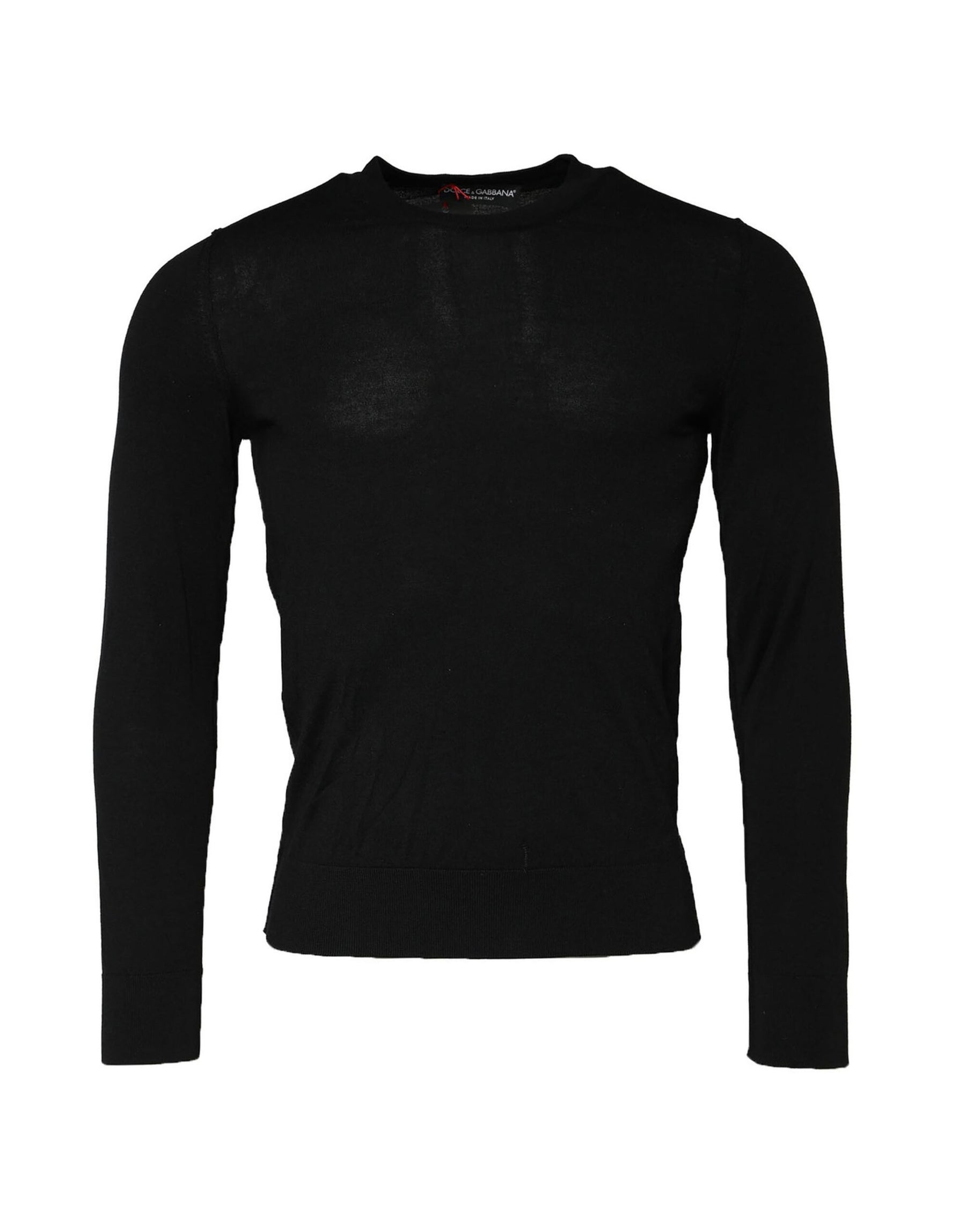 Dolce & Gabbana Black Long Sleeve Crew Neck Pullover Sweater | Regal Royce