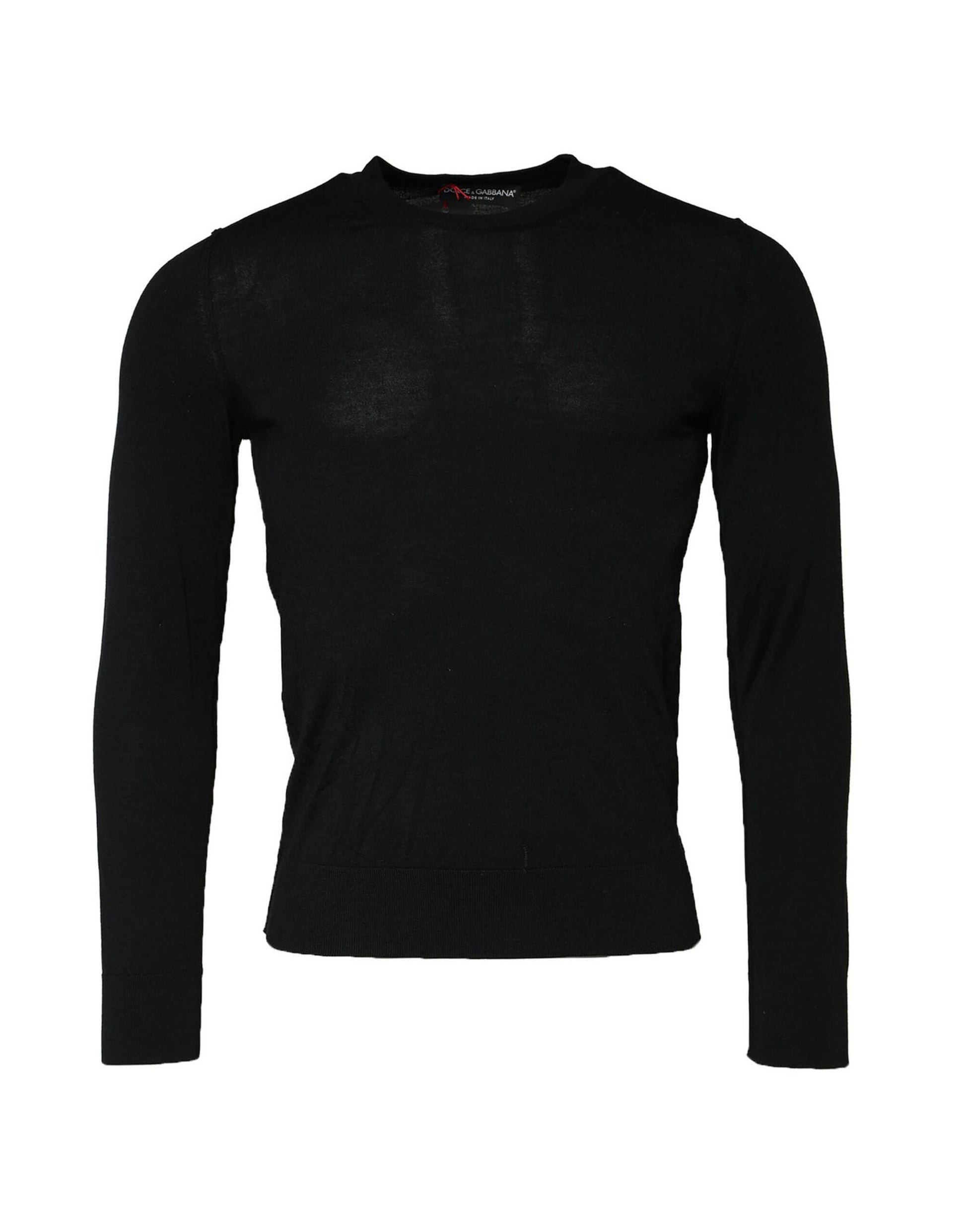 Dolce & Gabbana Black Long Sleeve Crew Neck Pullover Sweater