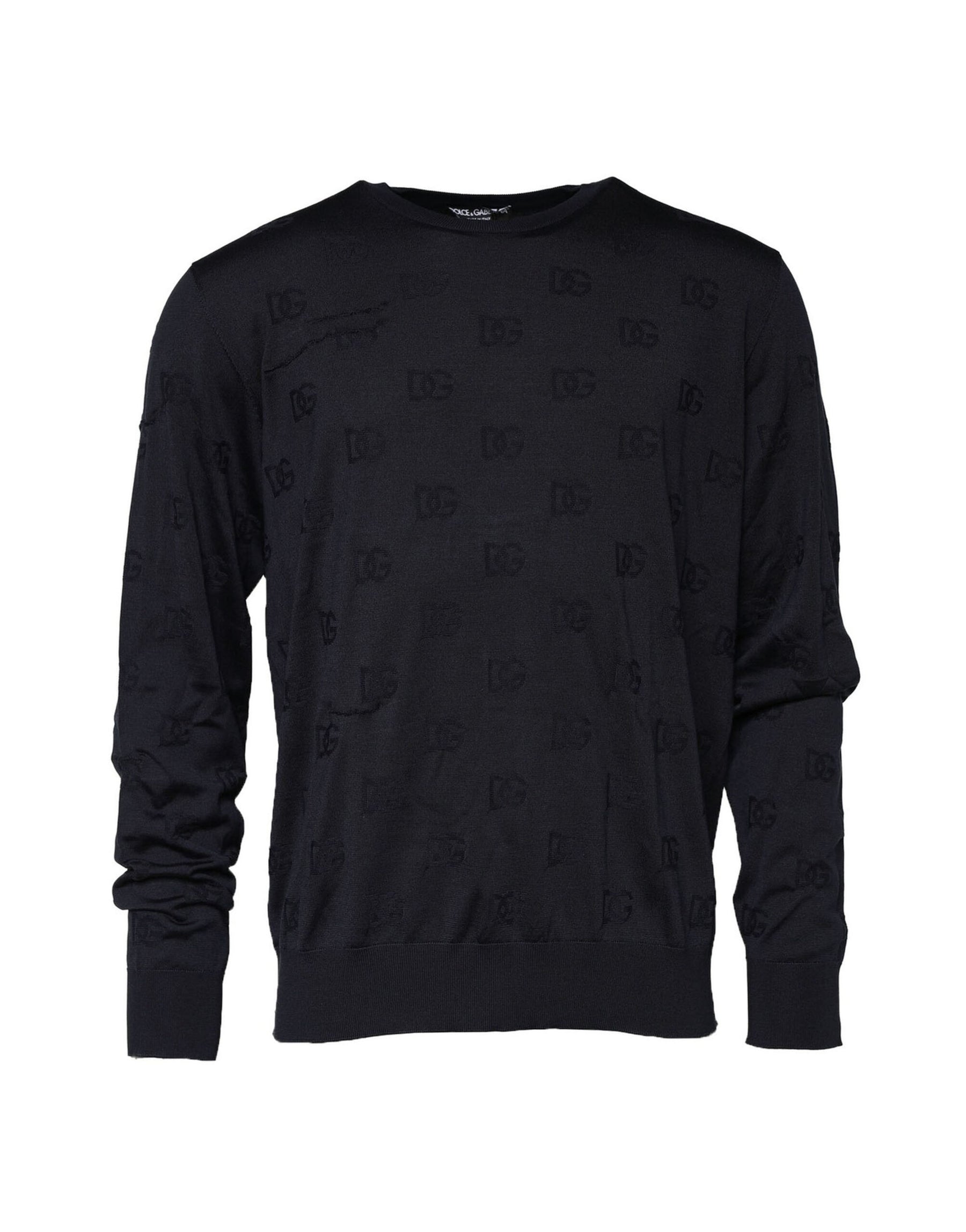 Dolce & Gabbana Black Silk Crew Neck Sweatshirt Sweater | Regal Royce