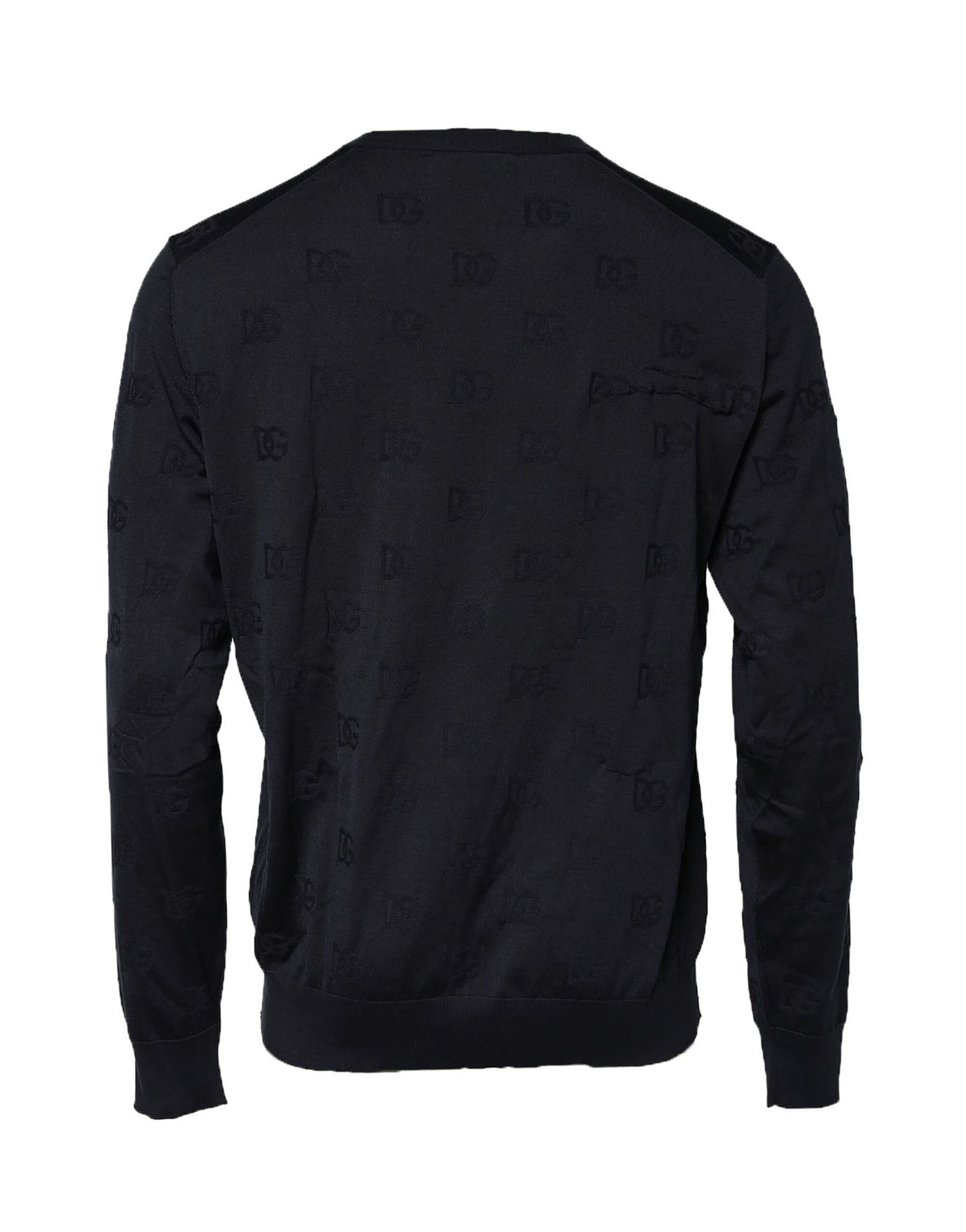 Dolce & Gabbana Black Silk Crew Neck Sweatshirt Sweater | Regal Royce