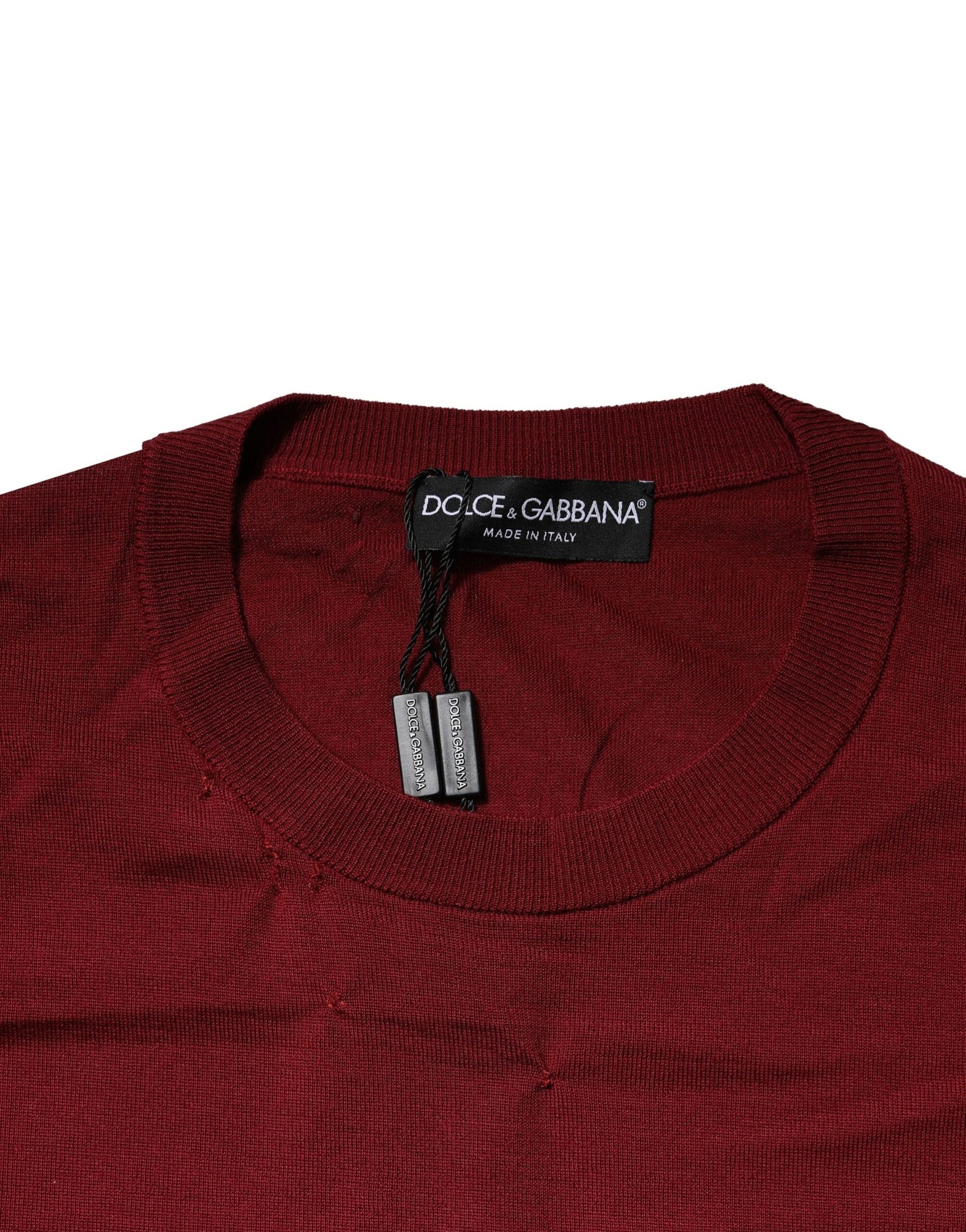 Dolce & Gabbana Maroon Cashmere Crew Neck Sweatshirt Sweater | Regal Royce