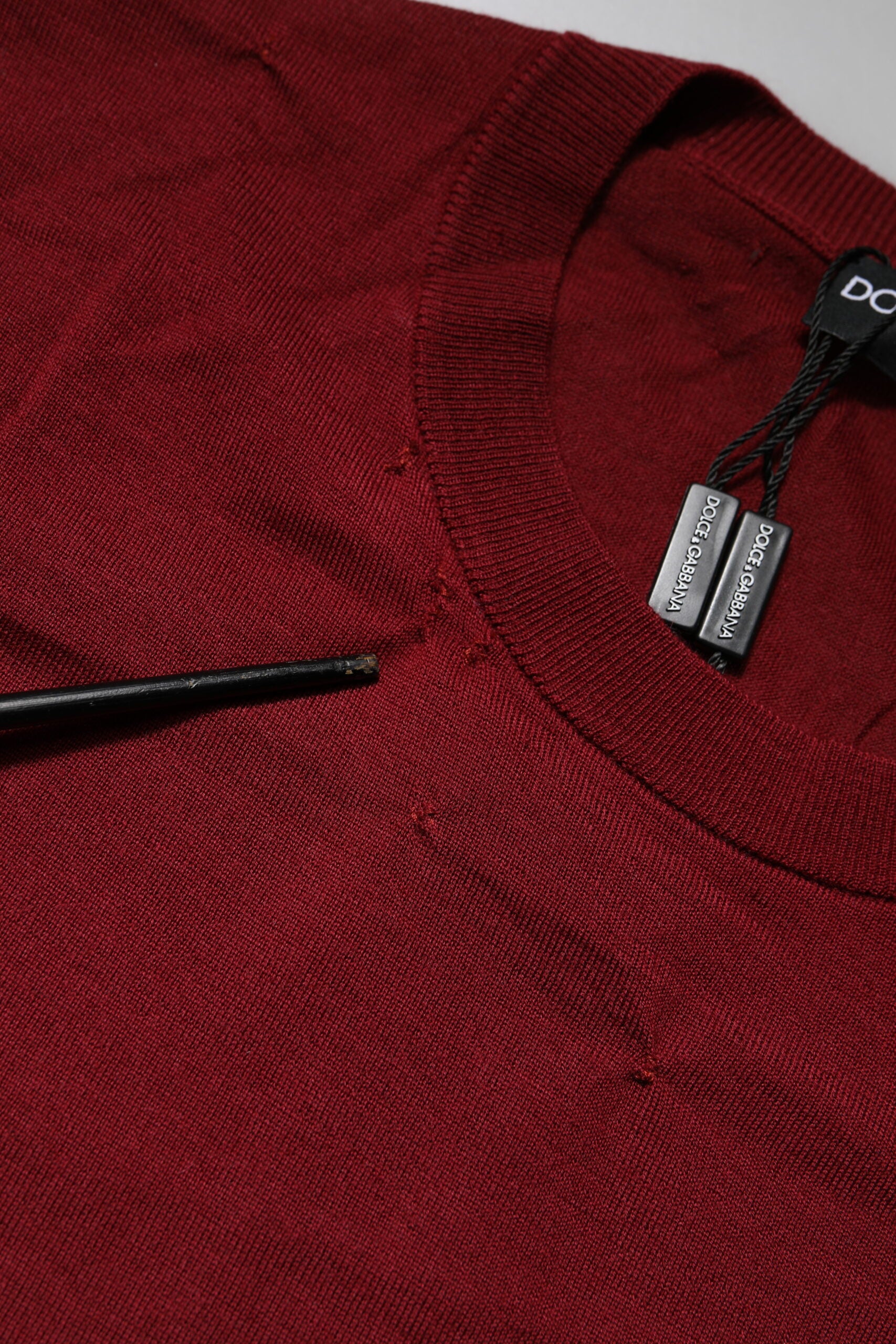 Dolce & Gabbana Maroon Cashmere Crew Neck Sweatshirt Sweater | Regal Royce