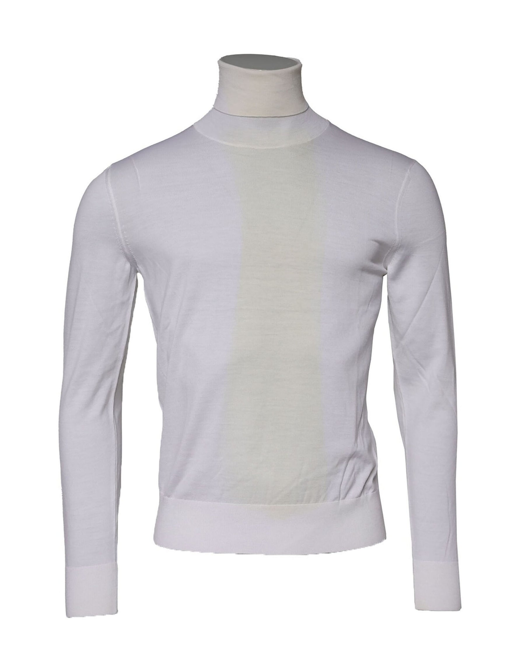Dolce & Gabbana White Wool Turtleneck Men Sweatshirt Sweater | Regal Royce