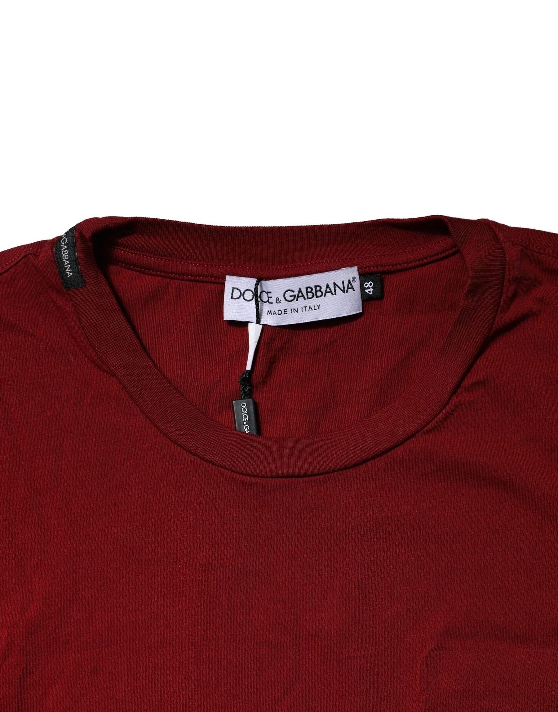 Dolce & Gabbana Dark Red Men Crew Neck Short Sleeve T-shirt | Regal Royce