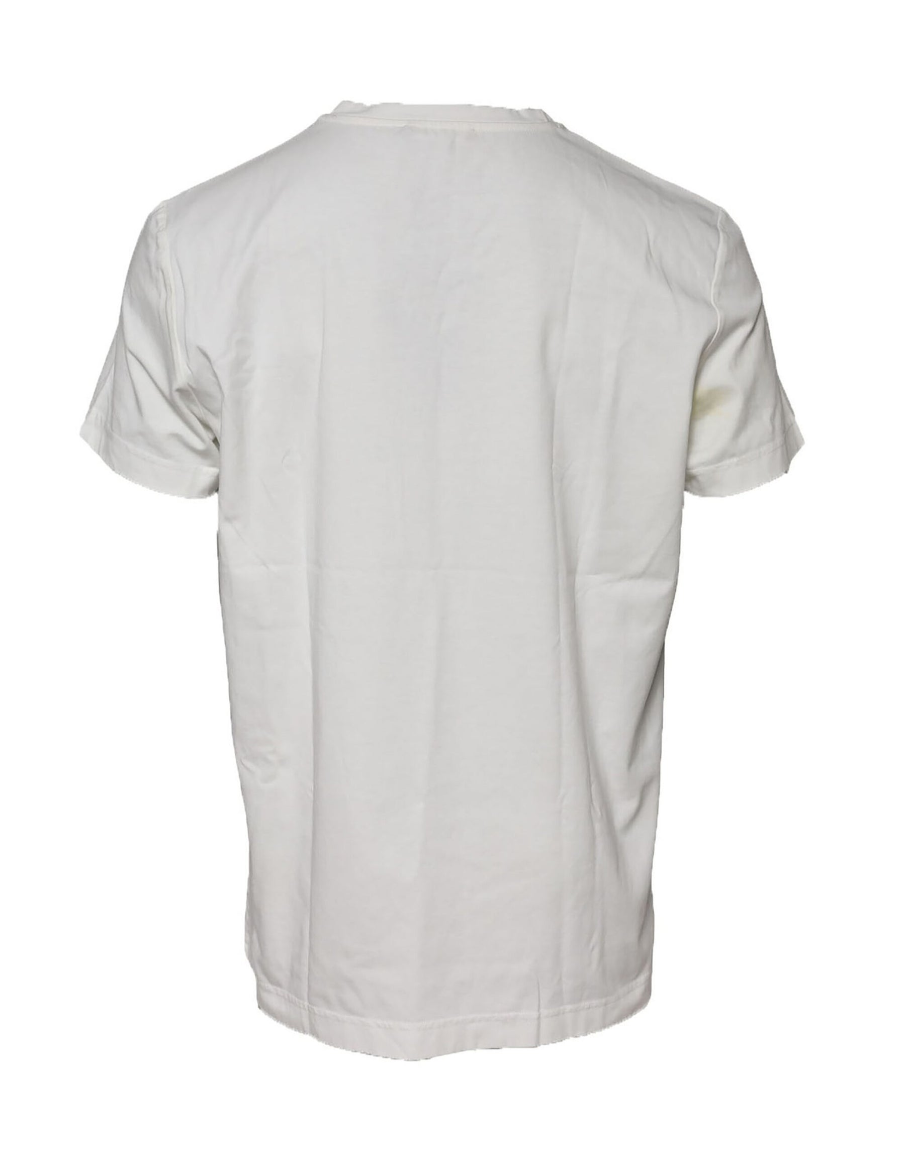 Dolce & Gabbana White Bandana Cotton Men Crew Neck T-shirt | Regal Royce
