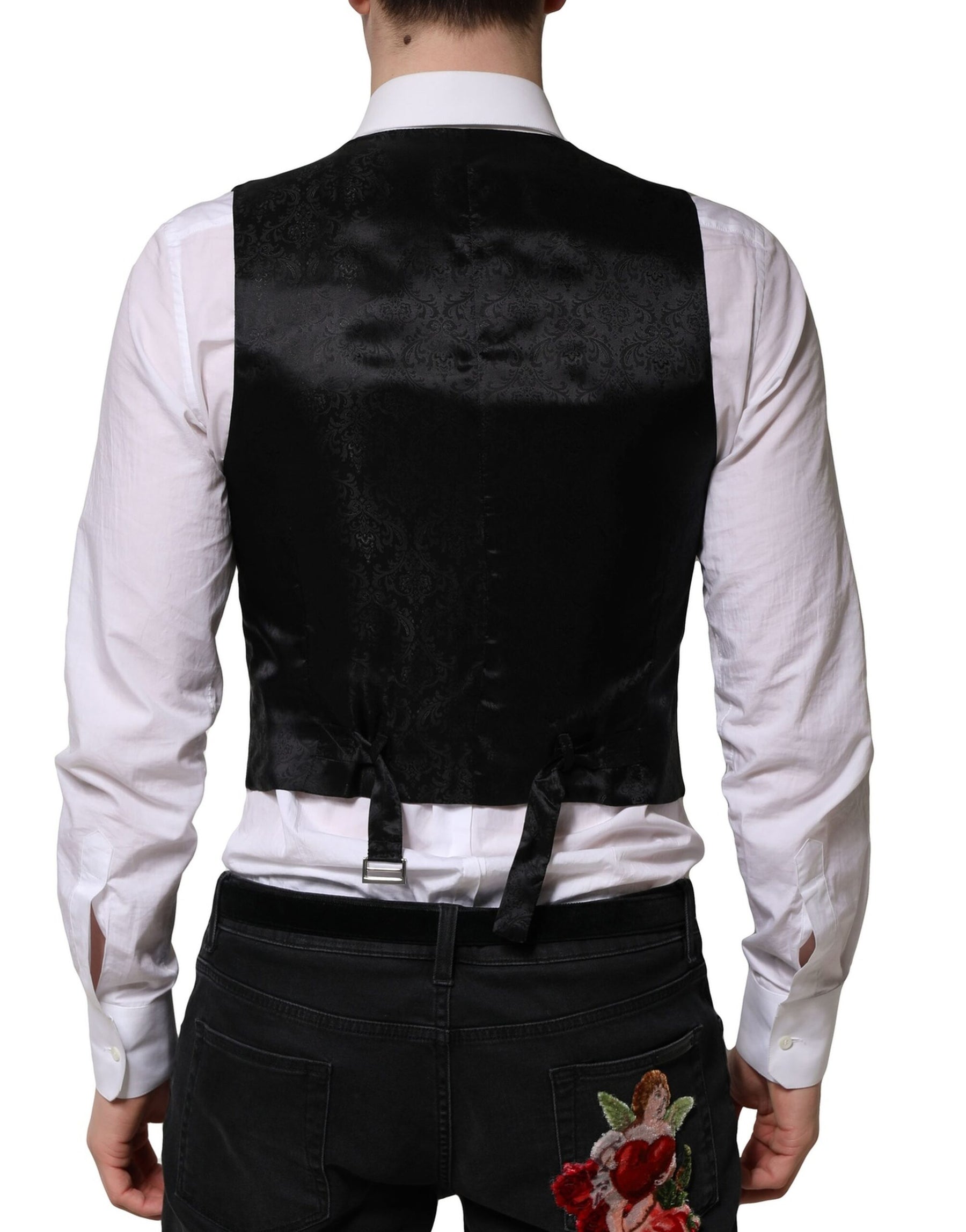 Dolce & Gabbana Gray Wool Dress Formal Men Waistcoat Vest | Regal Royce