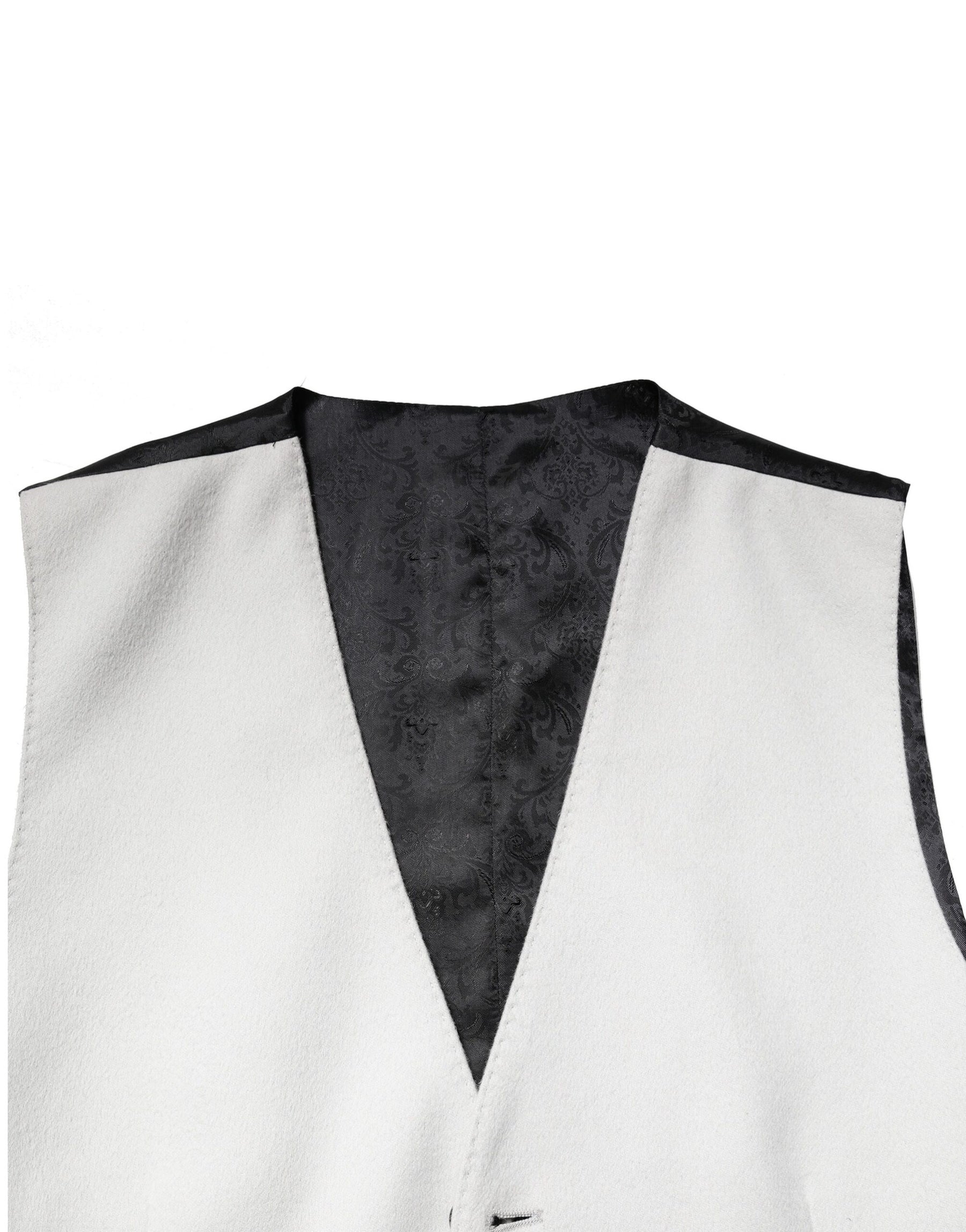 Dolce & Gabbana Gray Wool Dress Formal Men Waistcoat Vest | Regal Royce