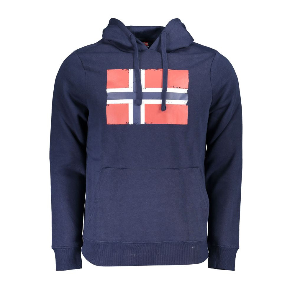 Norway 1963 Blue Cotton Men's Sweatshirt with Hood | Regal Royce