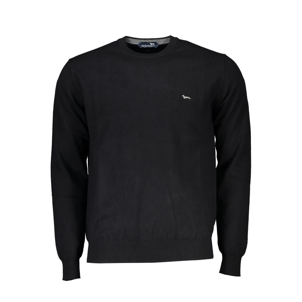 Harmont & Blaine Black Cotton Men Sweater | Regal Royce