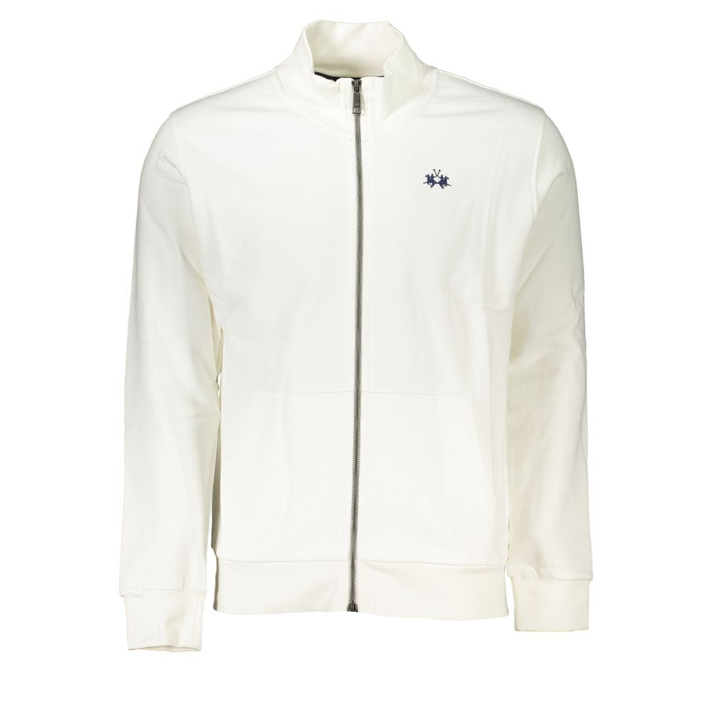 La Martina Bianco Cotton Men Sweatshirt | Regal Royce