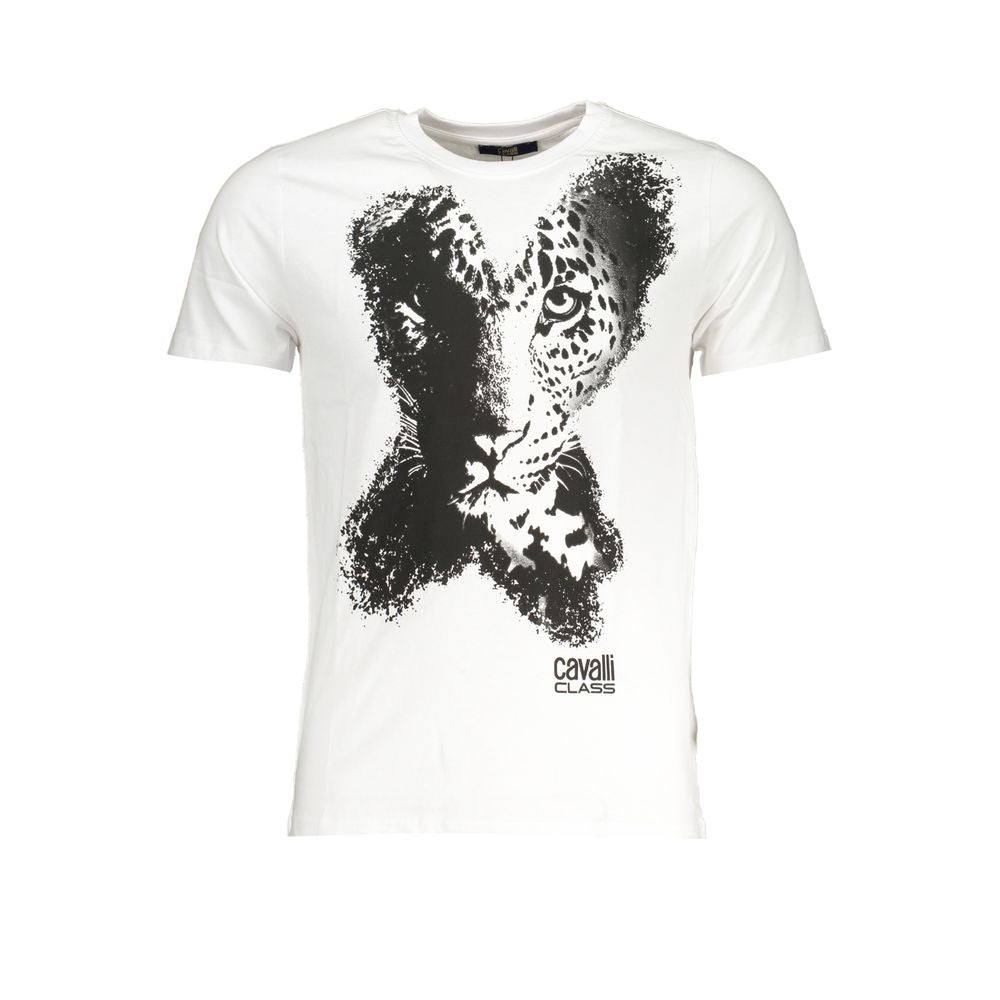 Cavalli Class White Cotton Men's T-Shirt | Regal Royce