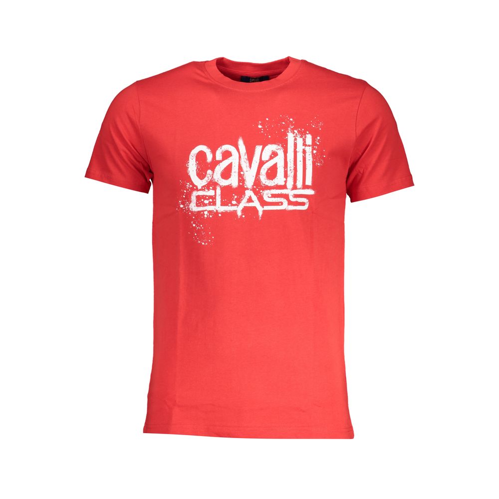 Cavalli Class Rosso Cotton Mens T-Shirt | Regal Royce