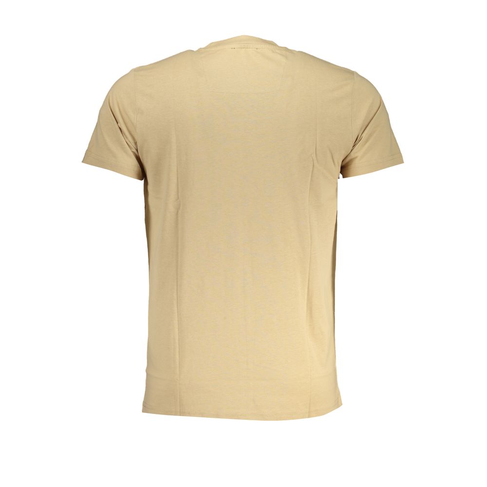 Cavalli Class Beige Cotton Men T-Shirt | Regal Royce