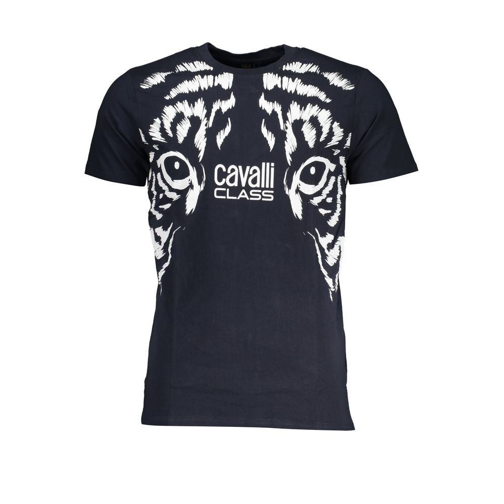 Cavalli Class Blu Cotton Men T-Shirt | Regal Royce