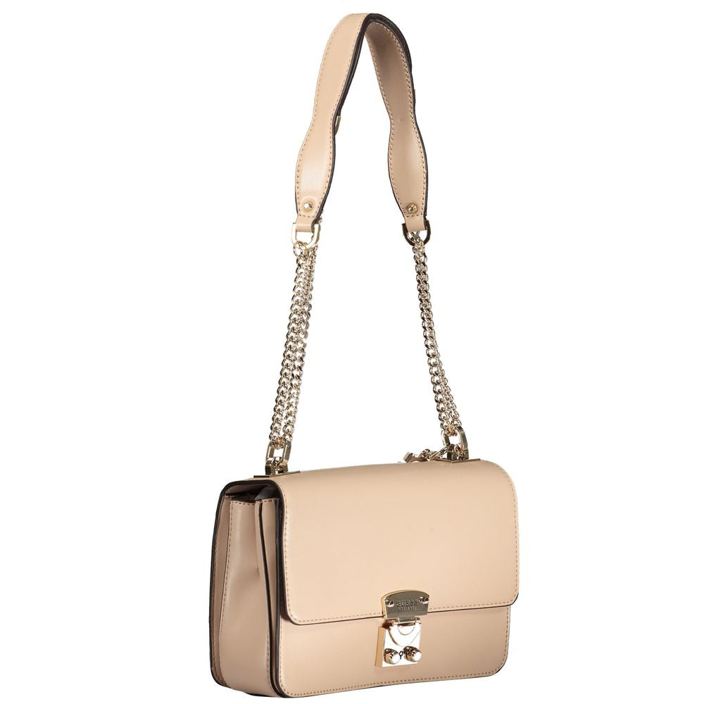 Guess Jeans Beige Polyurethane Women Handbag | Regal Royce