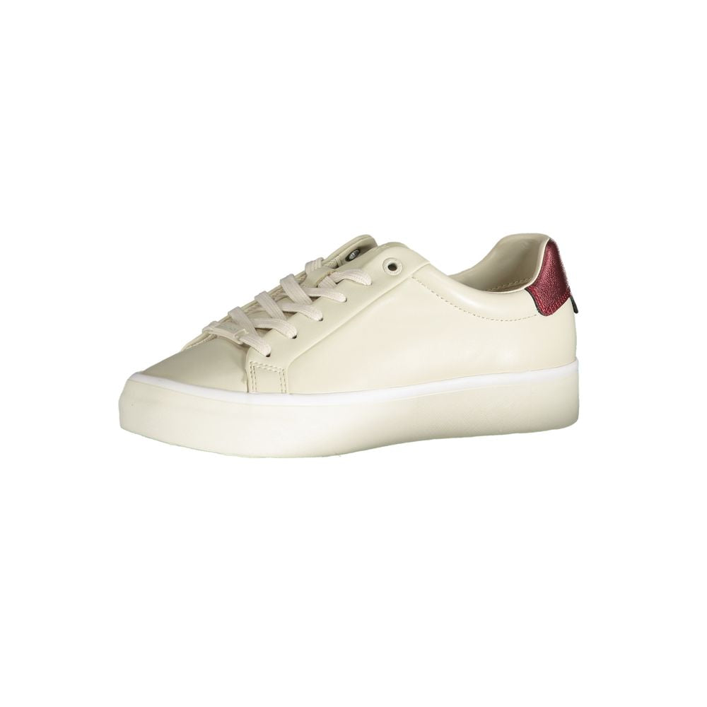 Calvin Klein Beige Leather Women Sneaker | Regal Royce