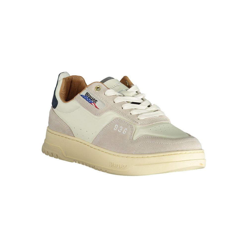 Blauer White Polyurethane Men Sneaker | Regal Royce