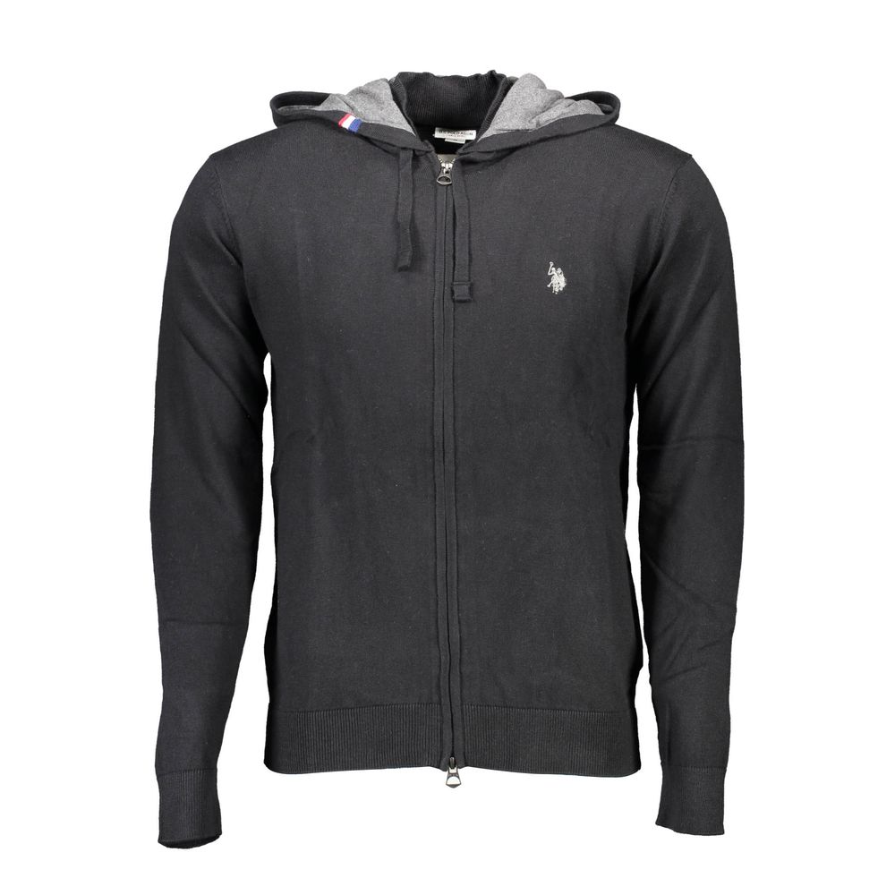 U.S. POLO ASSN. Black Cotton Mens Cardigan | Regal Royce