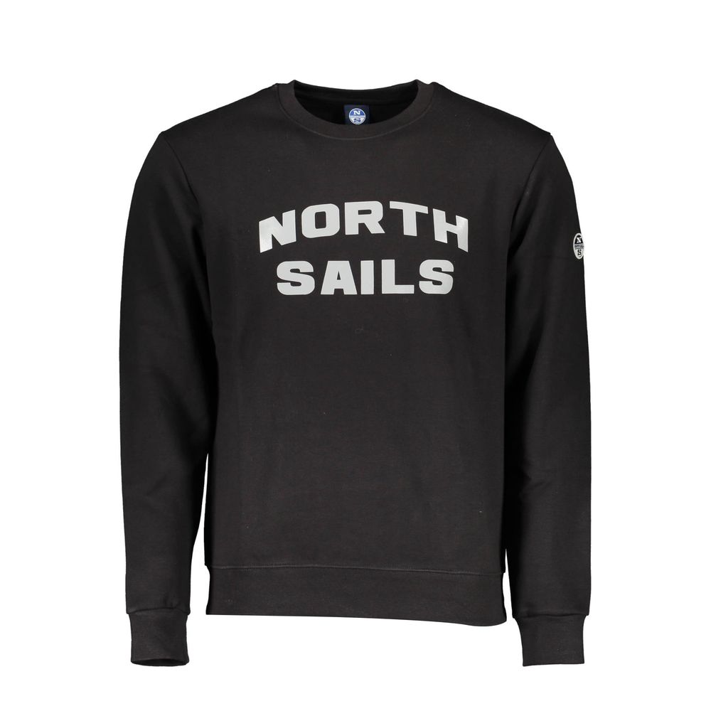 North Sails Black Cotton Men Sweatshirt | Regal Royce