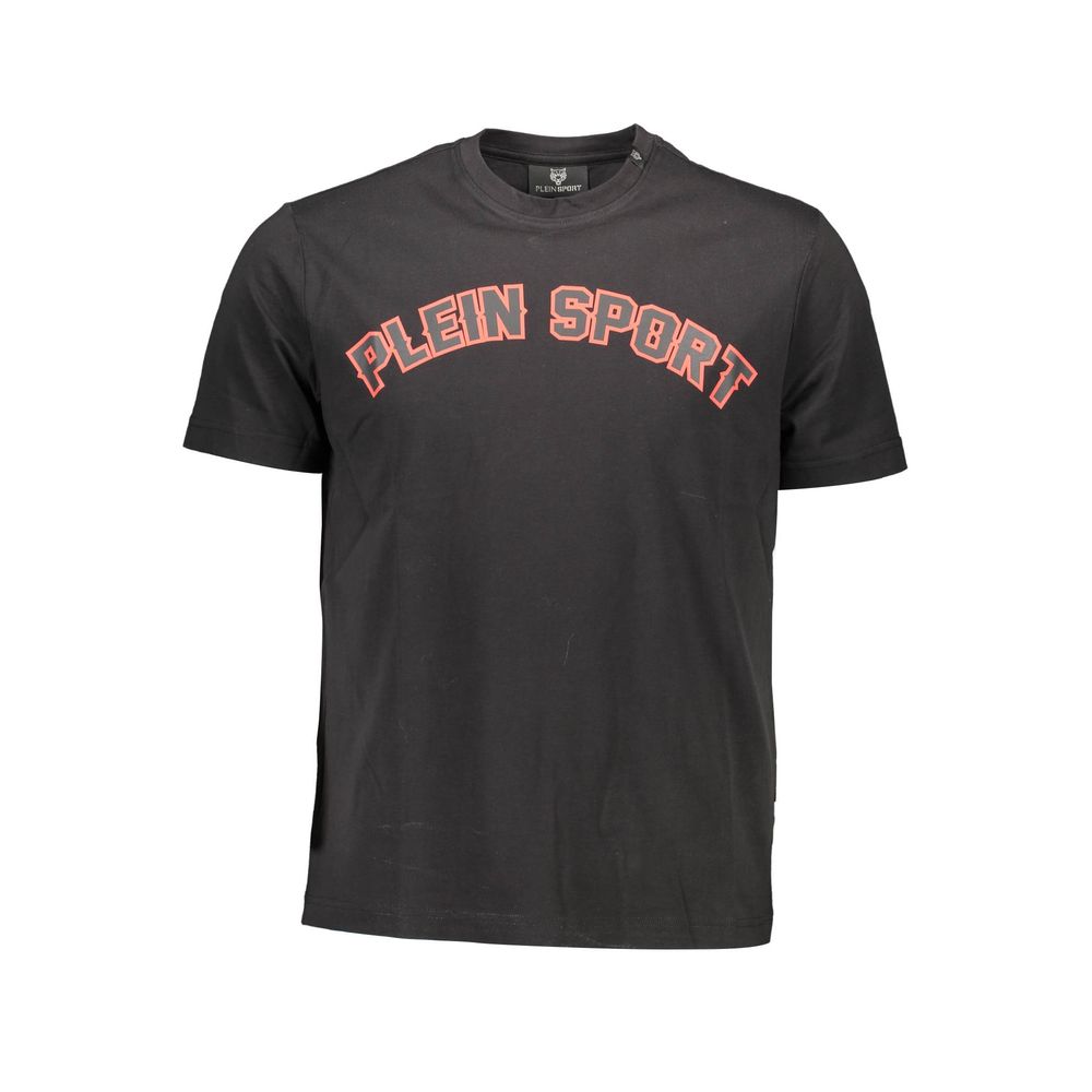 Plein Sport Black Cotton Men T-Shirt | Regal Royce