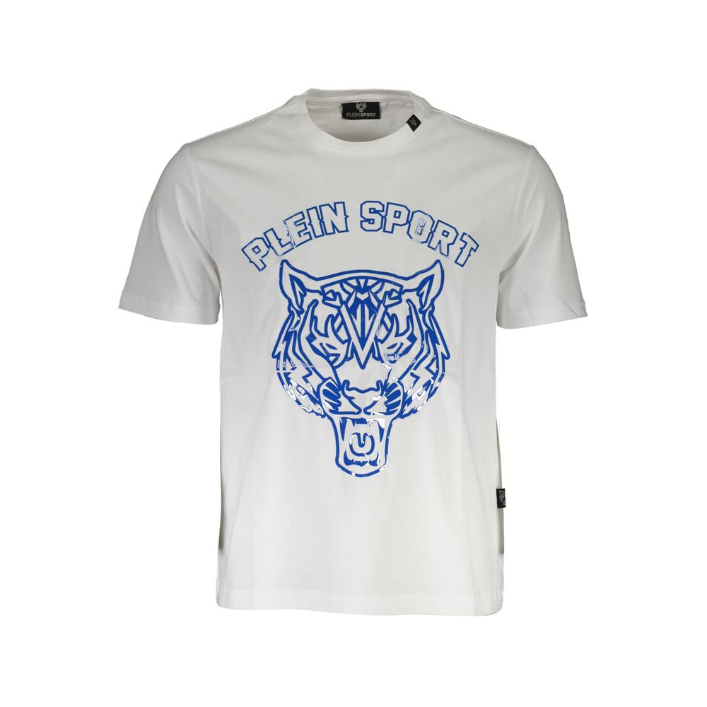 Plein Sport White Cotton Men T-Shirt | Regal Royce