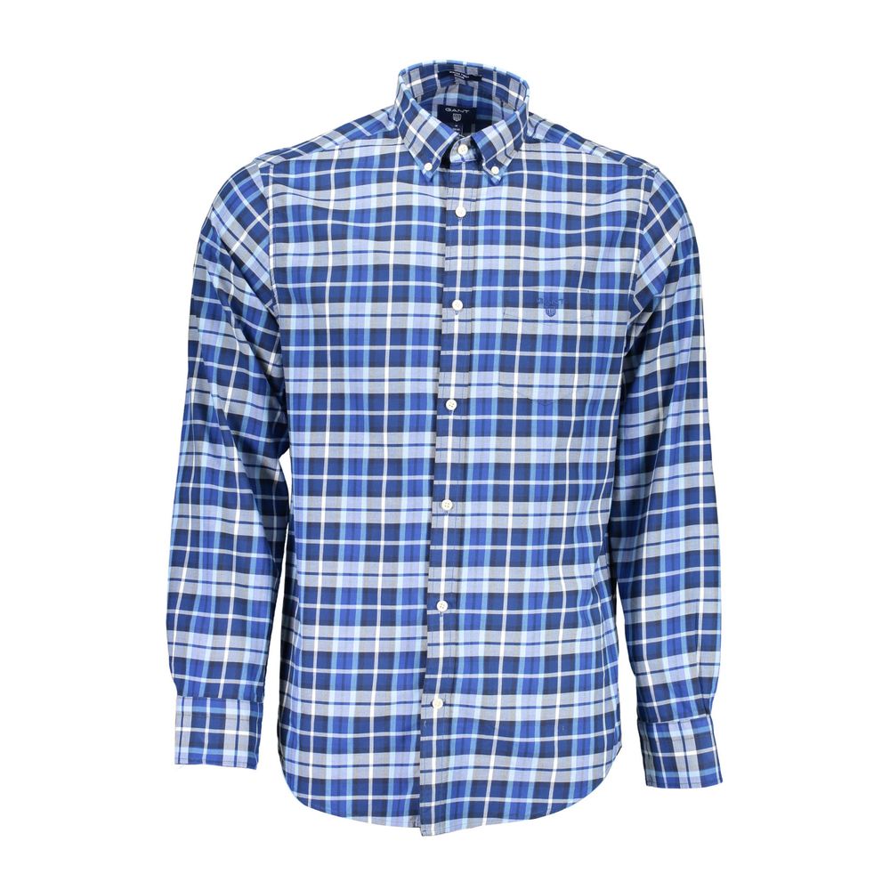 Gant Blue Cotton Men Shirt | Regal Royce
