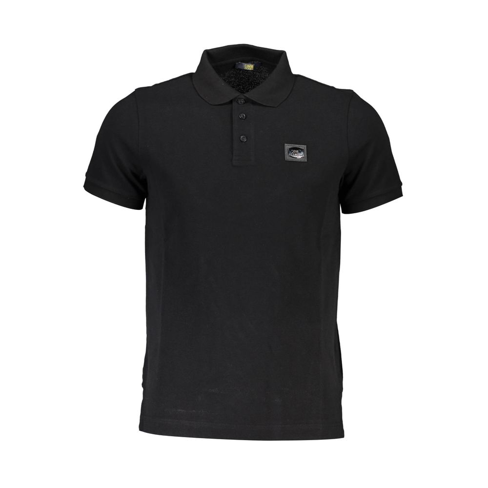 Cavalli Class Black Cotton Men Polo Shirt | Regal Royce