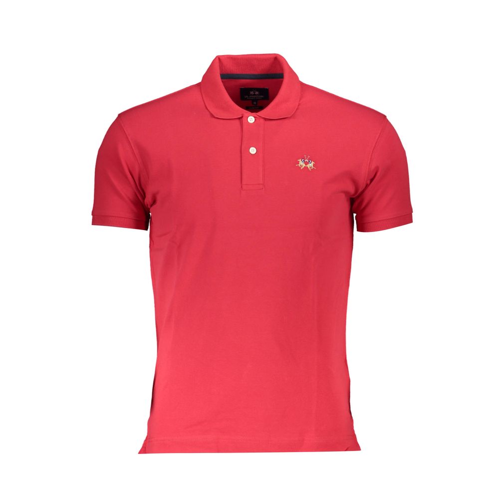 La Martina Red Cotton Men Polo Shirt | Regal Royce