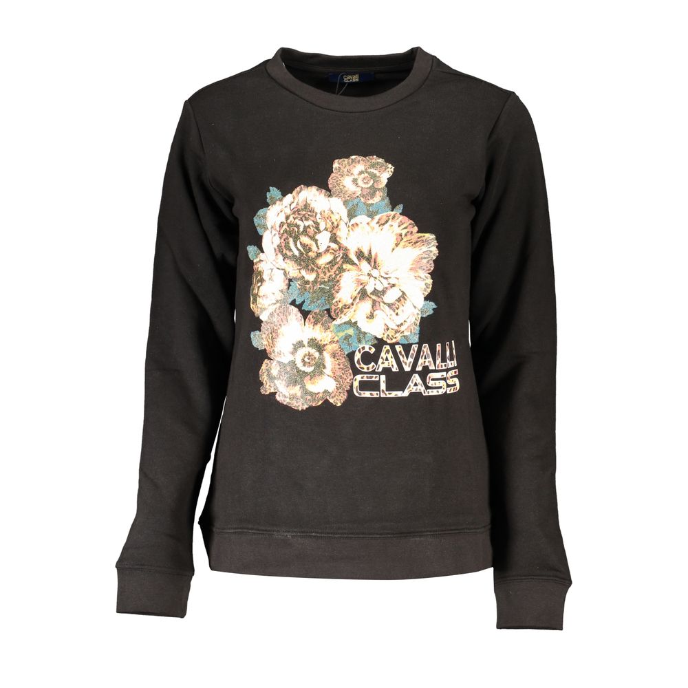 Cavalli Class Black Cotton Women Sweatshirt | Regal Royce