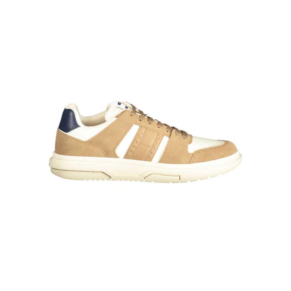 Tommy Hilfiger Beige Leather Men Sneaker | Regal Royce