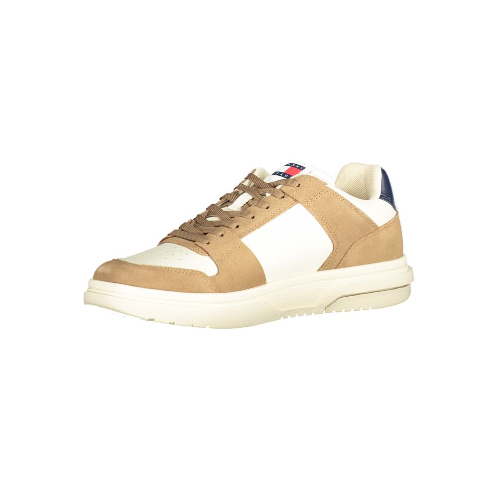 Tommy Hilfiger Beige Leather Men Sneaker | Regal Royce